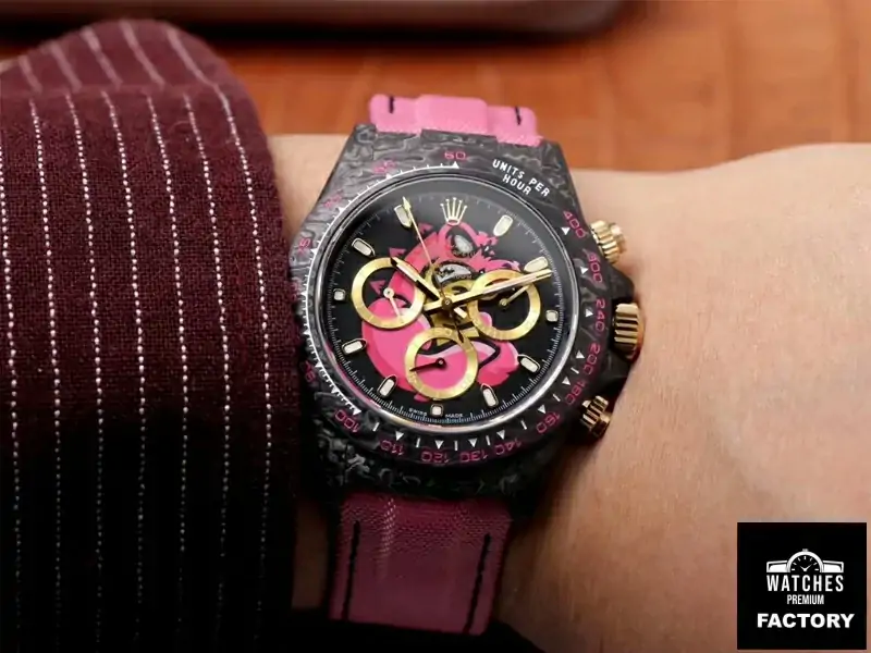 Rolex Daytona Cosmos Chronograph Carbon Fiber Edition Pink Exploded Dragon Dial