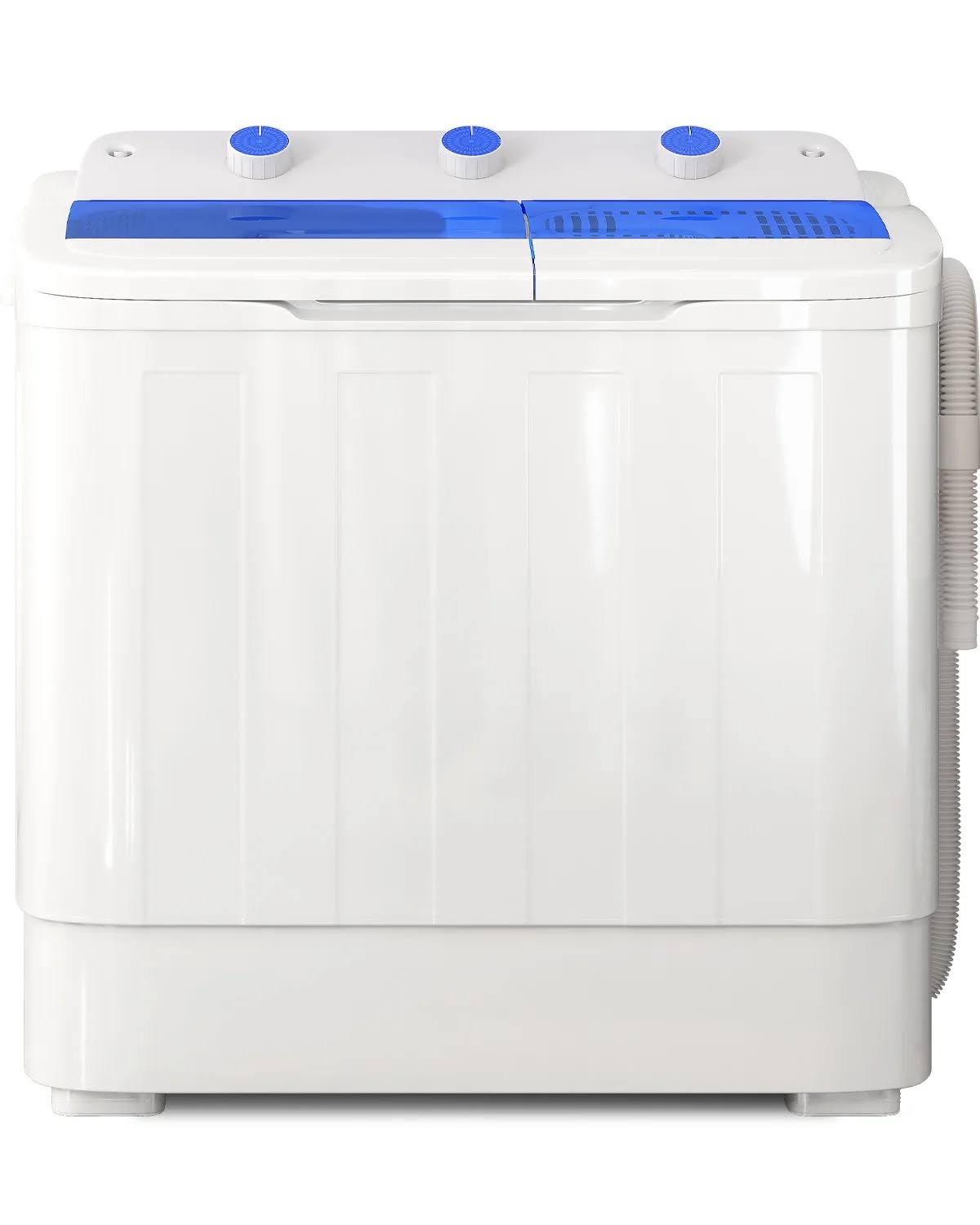 Tabu Portable Washing Machine 28lbs Compact Twin Tub Wash&Spin Combo for Apartment Black(Black)