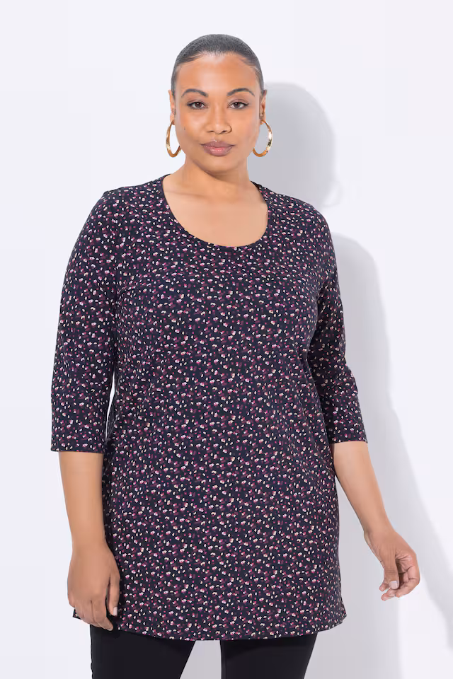 Calico Floral Print Knit Tunic