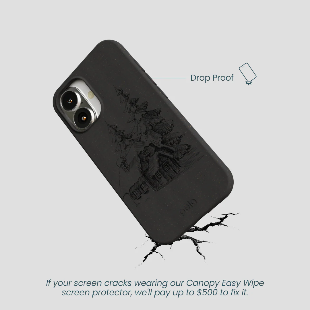 Black Lone Cabin iPhone 16 Case