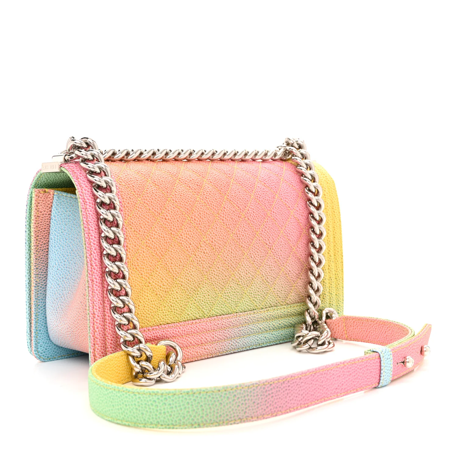 Caviar Quilted Medium Cuba Rainbow Boy Flap Multicolor