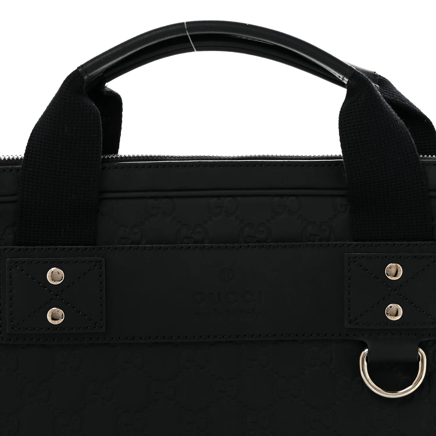 Rubber Guccissima Laptop Briefcase Black