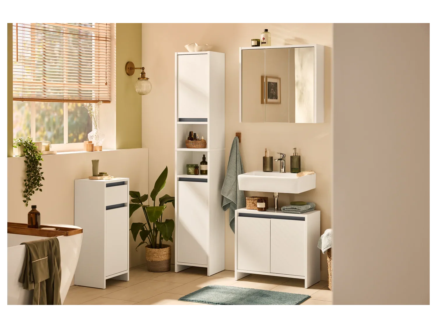 LIVARNO home Meuble sous-vasque Oslo, 60 x 55 x 28 cm, blanc