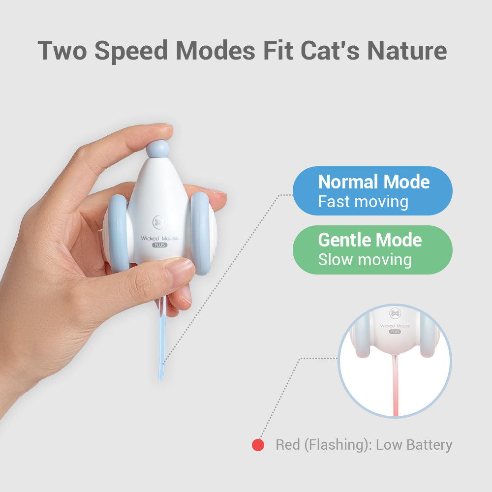 Modern LED Lights Rechargeable PVC Electric Cat Mouse Toy Smart Sensing & Automatic Interactive Toy for Cats