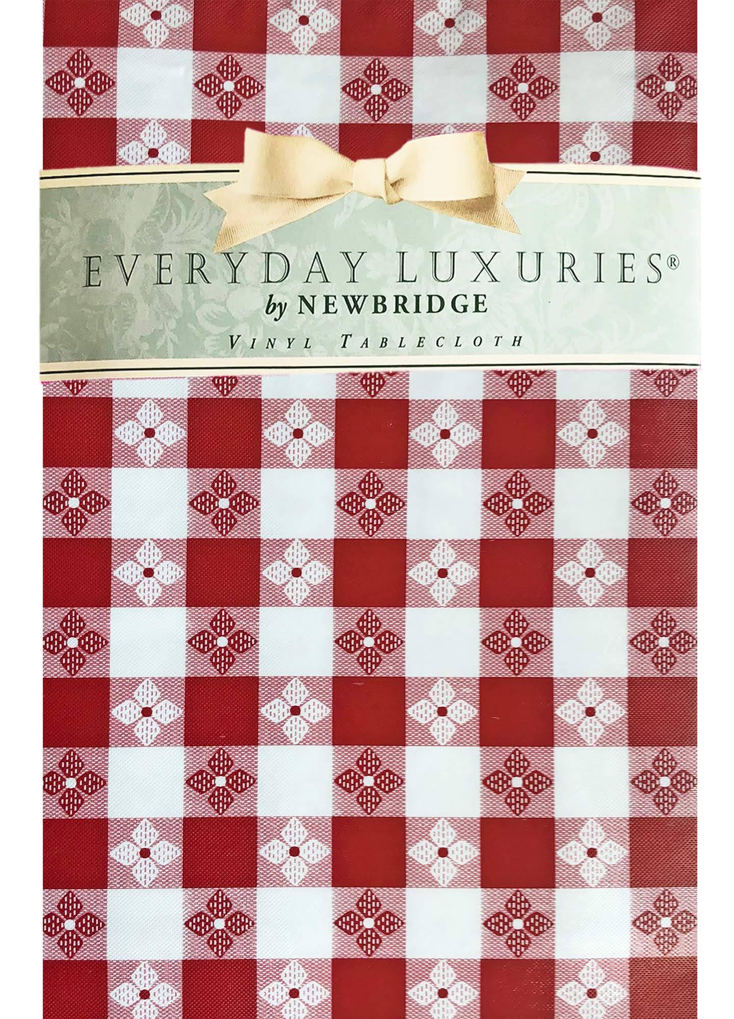 Newbridge Bistro Tavern Check Vinyl Flannel Backed Tablecloth - Cafe Checkered Indoor/Outdoor Vinyl Picnic, BBQ and Dining Tablecloth - 60�� x 84��