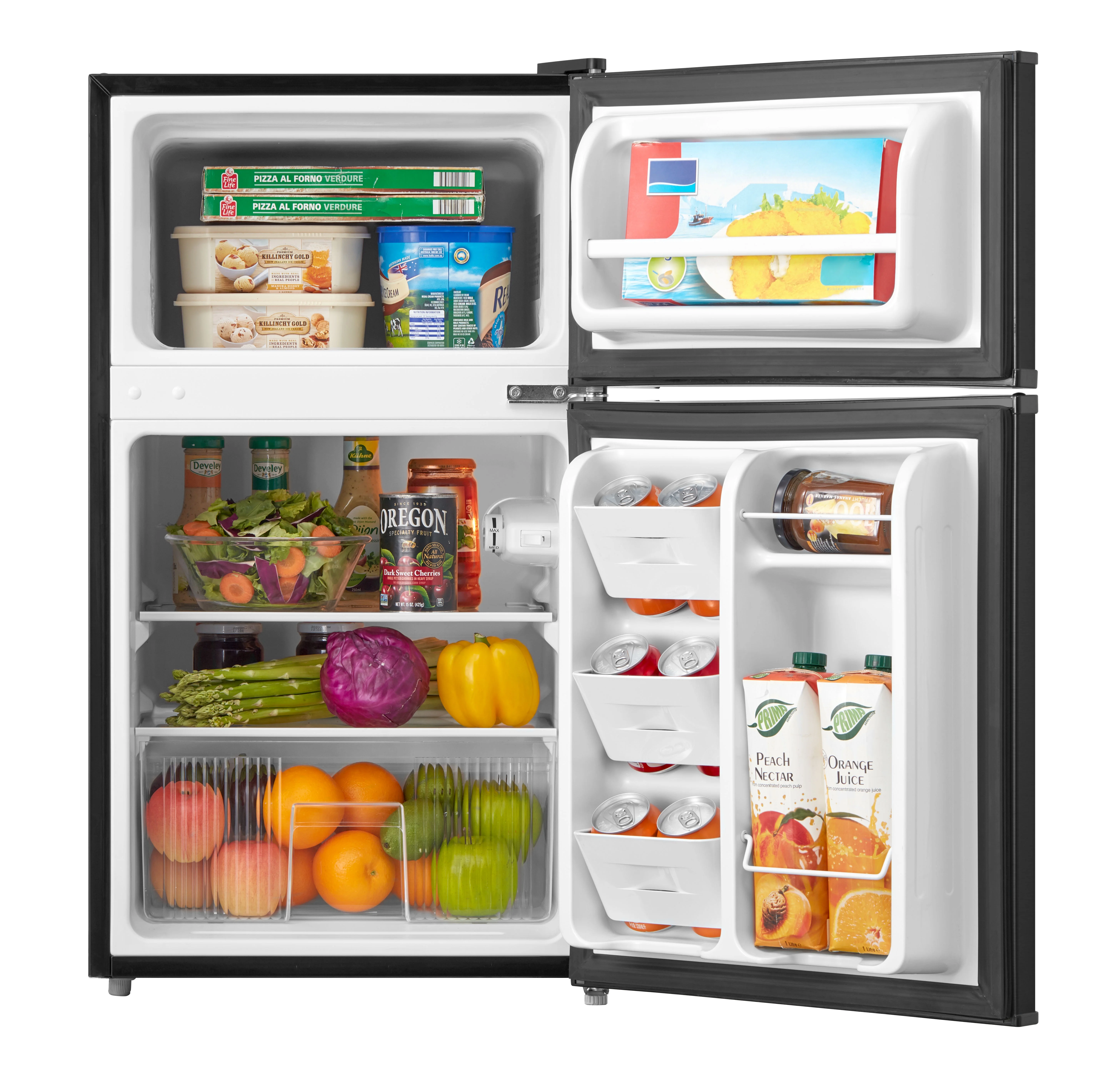 3.2 Cu. ft. 2-Door Refrigerator with Freezer, Stainless Steel Look - Image 6