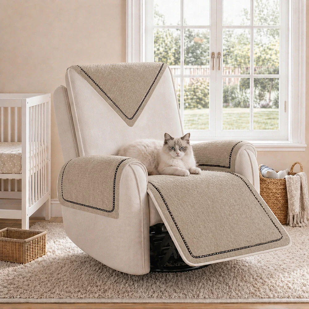 Simple Modern Jacquard High-Weight Non-Slip Chenille Recliner Slipcover