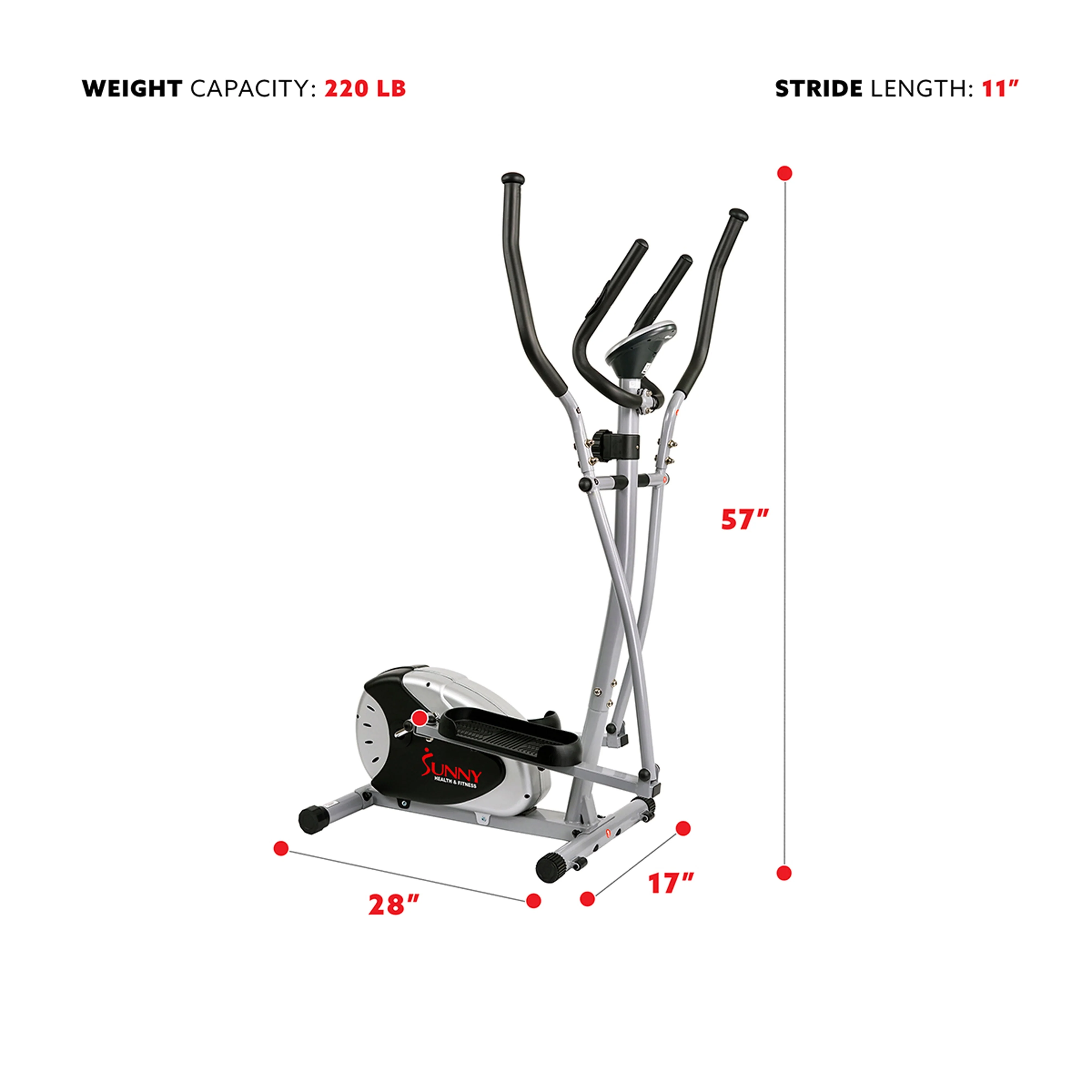 SF E905 Magnetic Elliptical Bike Elliptical Machine w/ LCD Monitor and Heart Rate Monitoring Image 3