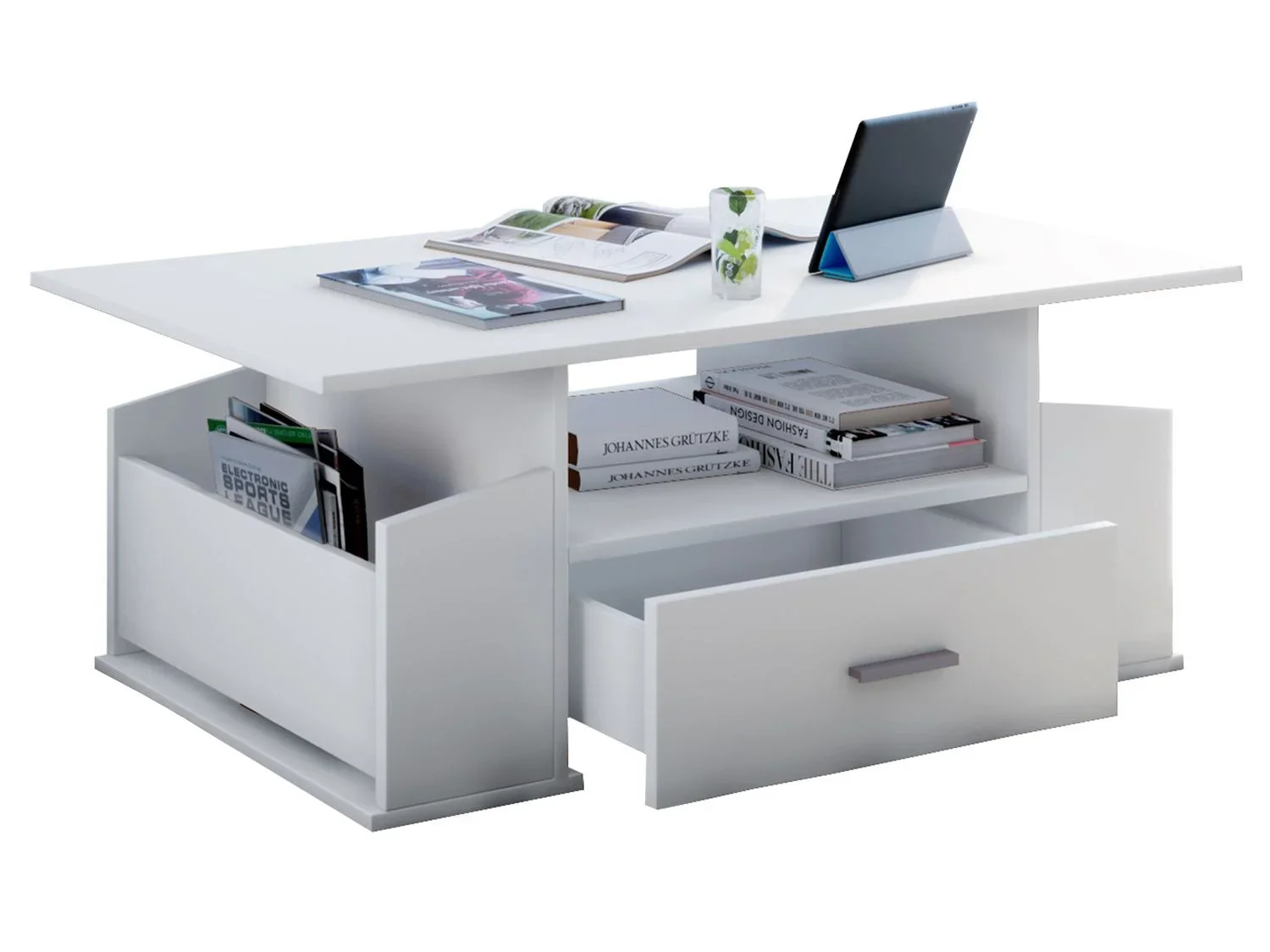 VCM Table basse Junata, avec tiroir, 44 x 110 x 52 cm