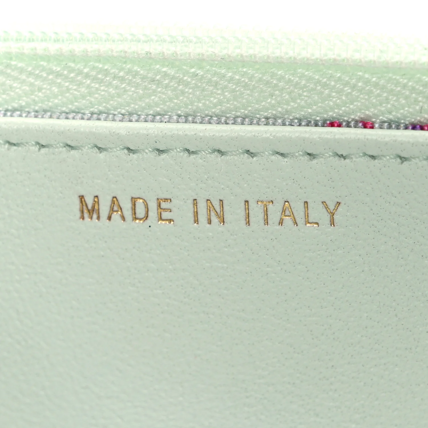Lambskin Quilted Textured CC Wallet On Chain WOC Light Green