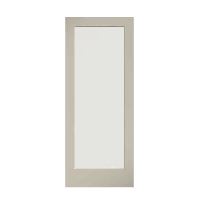 EightDoors 80 inch x 36 inch 1-Lite French Clear Glass White Prefinished Solid Wood Core Door
