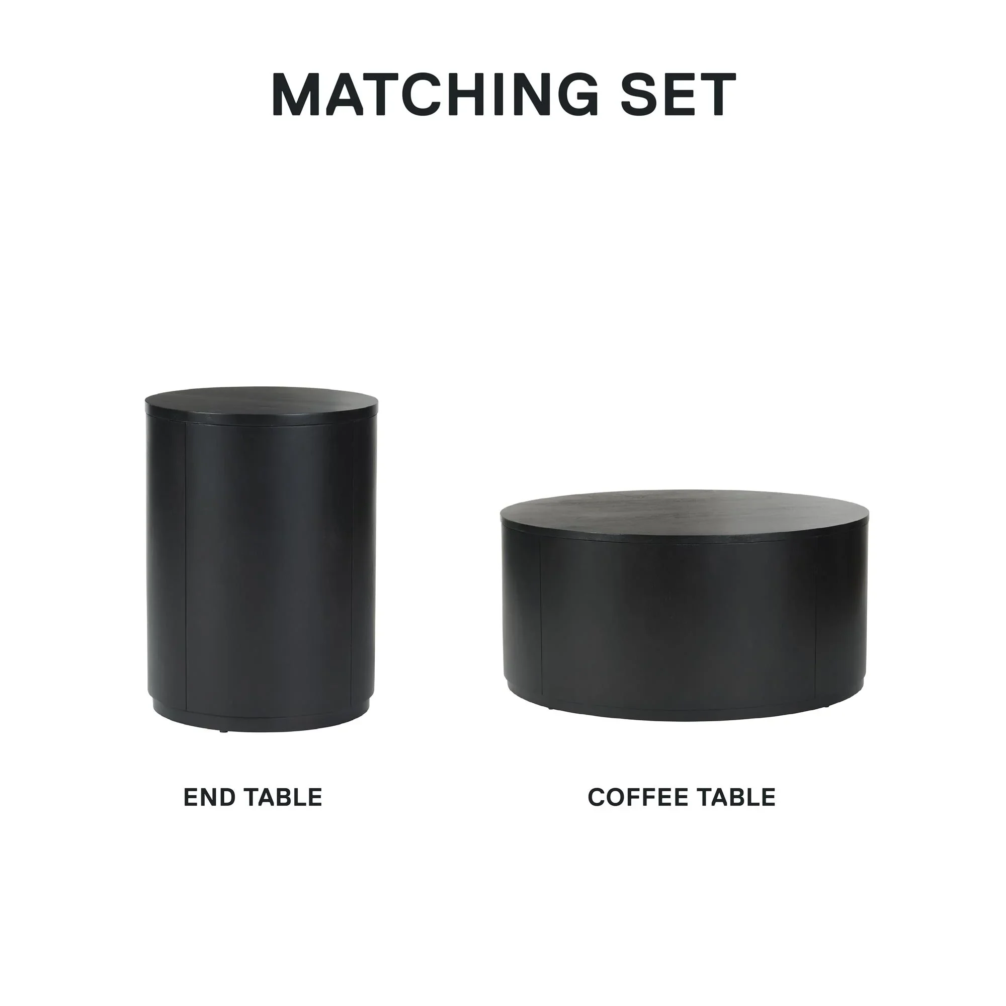 Better Homes & Gardens Miller Drum Coffee Table, Black