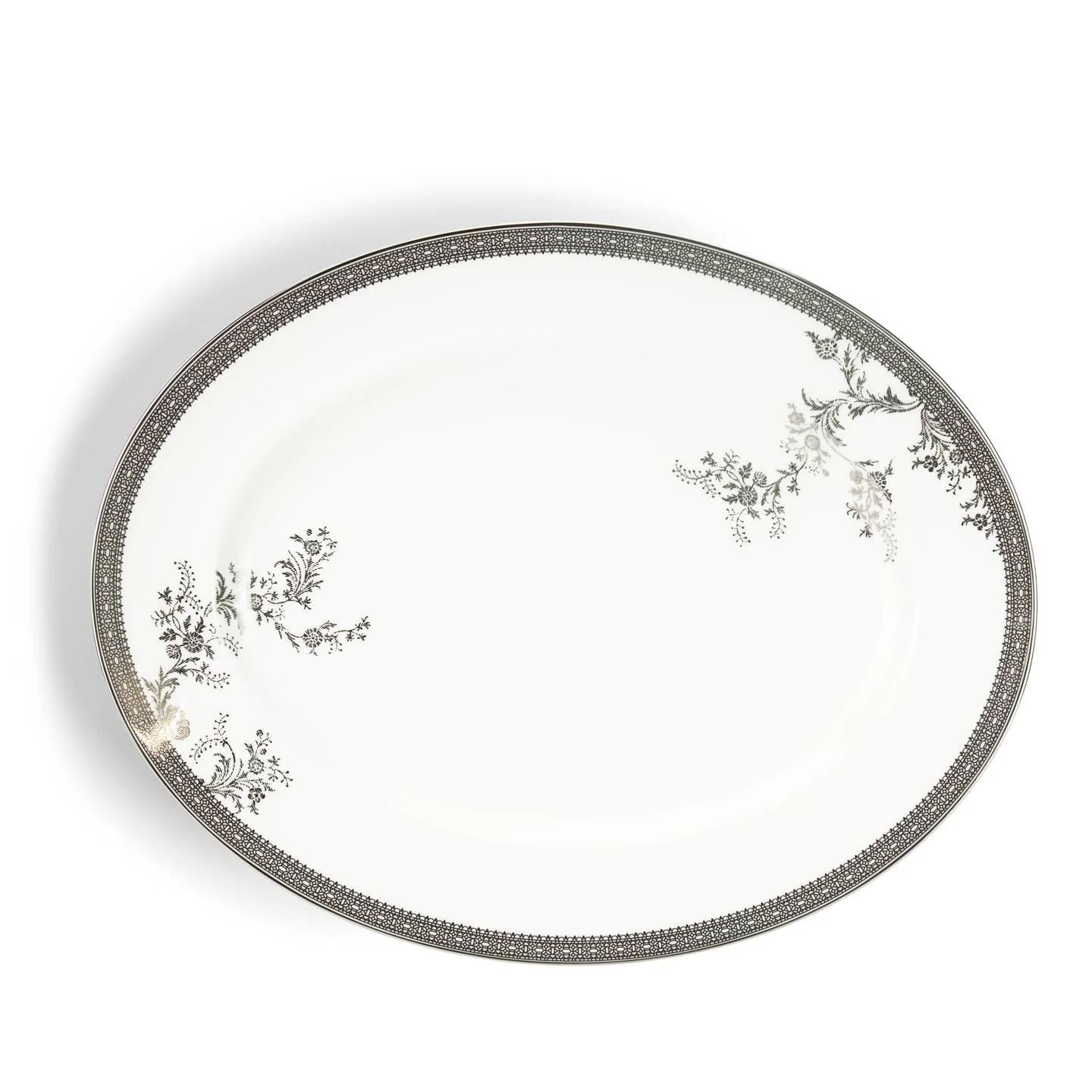 Vera Wang Lace Platinum Oval Dish