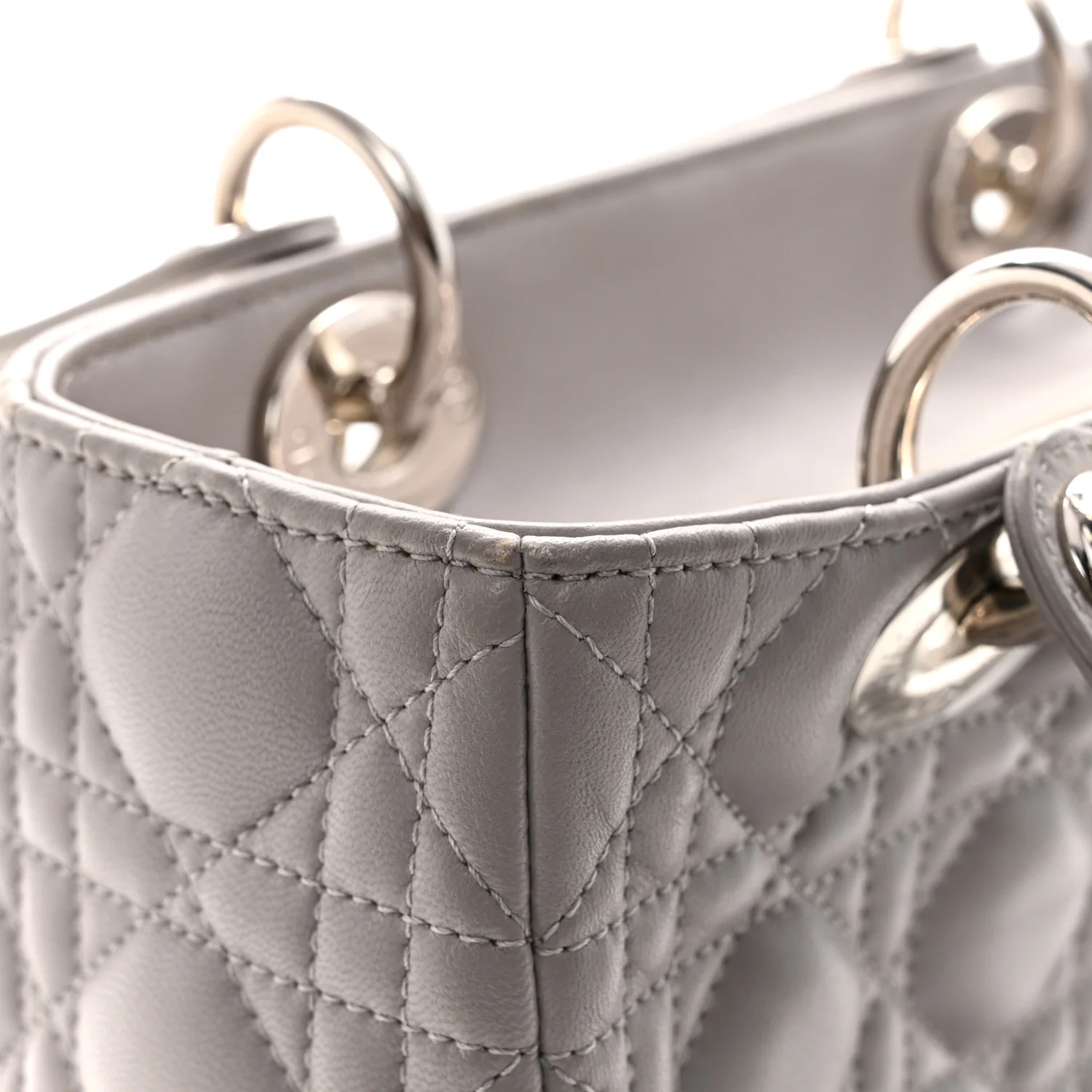 Lambskin Cannage Medium Lady Dior Grey