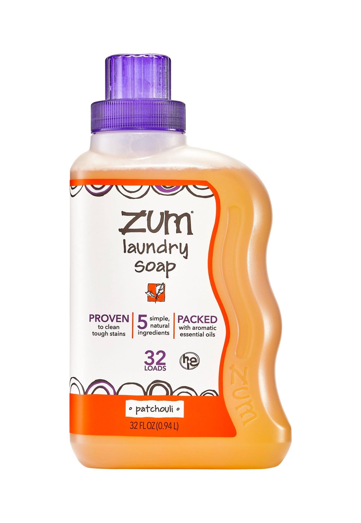 zum Clean Aromatherapy Laundry Soap, Patchouli - 32 fl oz