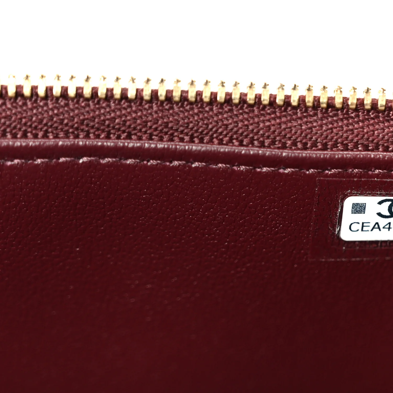 Lambskin Quilted Small Top Handle Vanity Case With Chain Burgundy