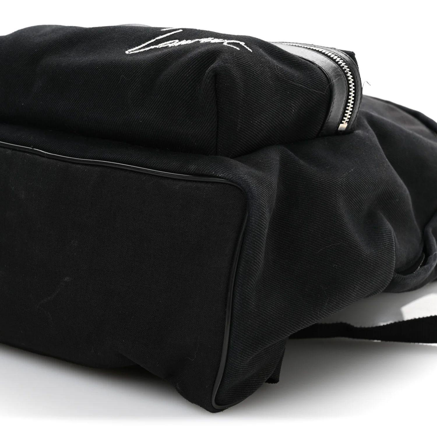 Canvas Signature Embroidered City Backpack Black