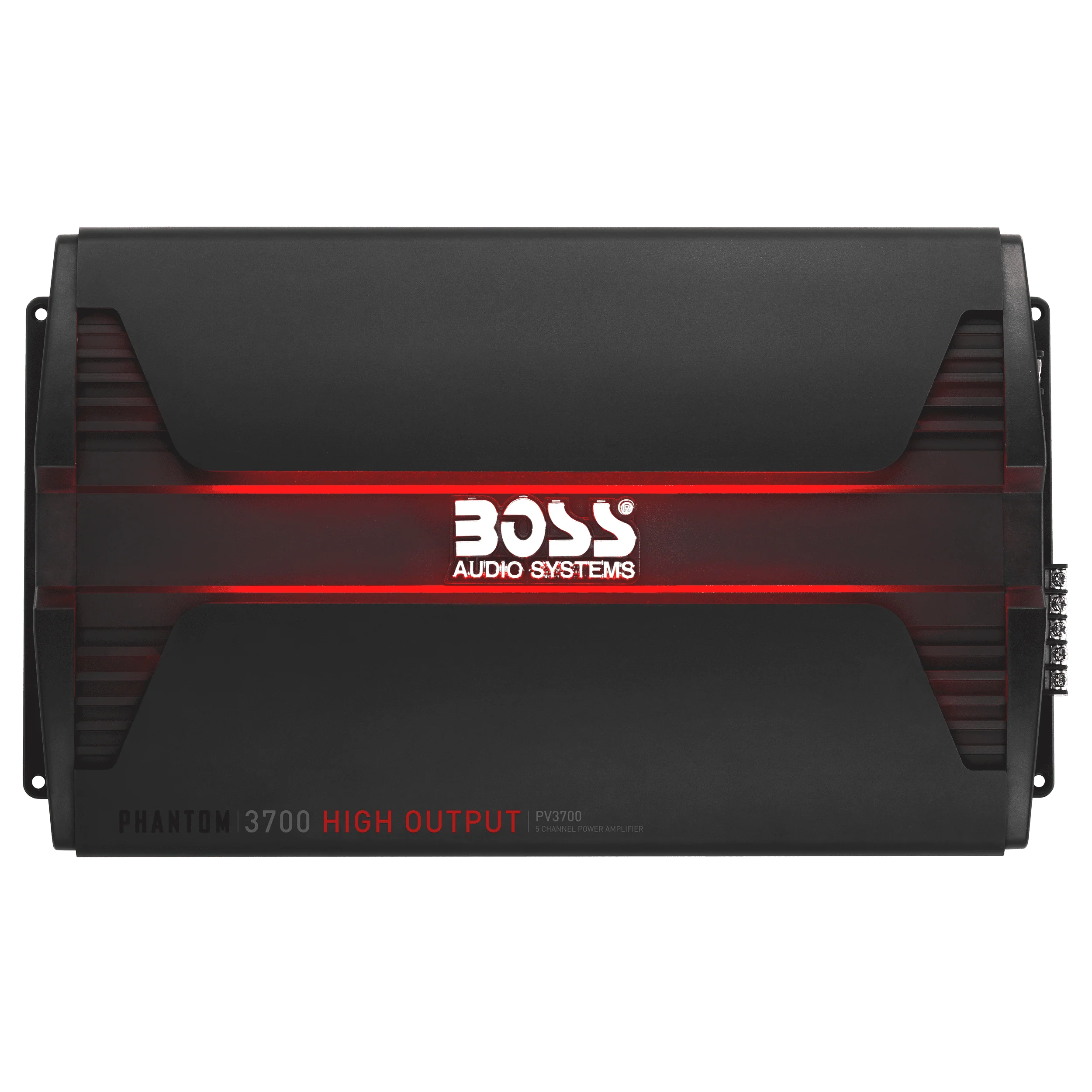 BOSS Audio Systems PV3700 5 Phantom Series Car Audio Amplifier - 3700 High Output, 5 Channel, 2/4 Ohm Stable, Low/High Level Inputs, High/Low Pass Crossover, Full Range, Bridgeable, Subwoofer