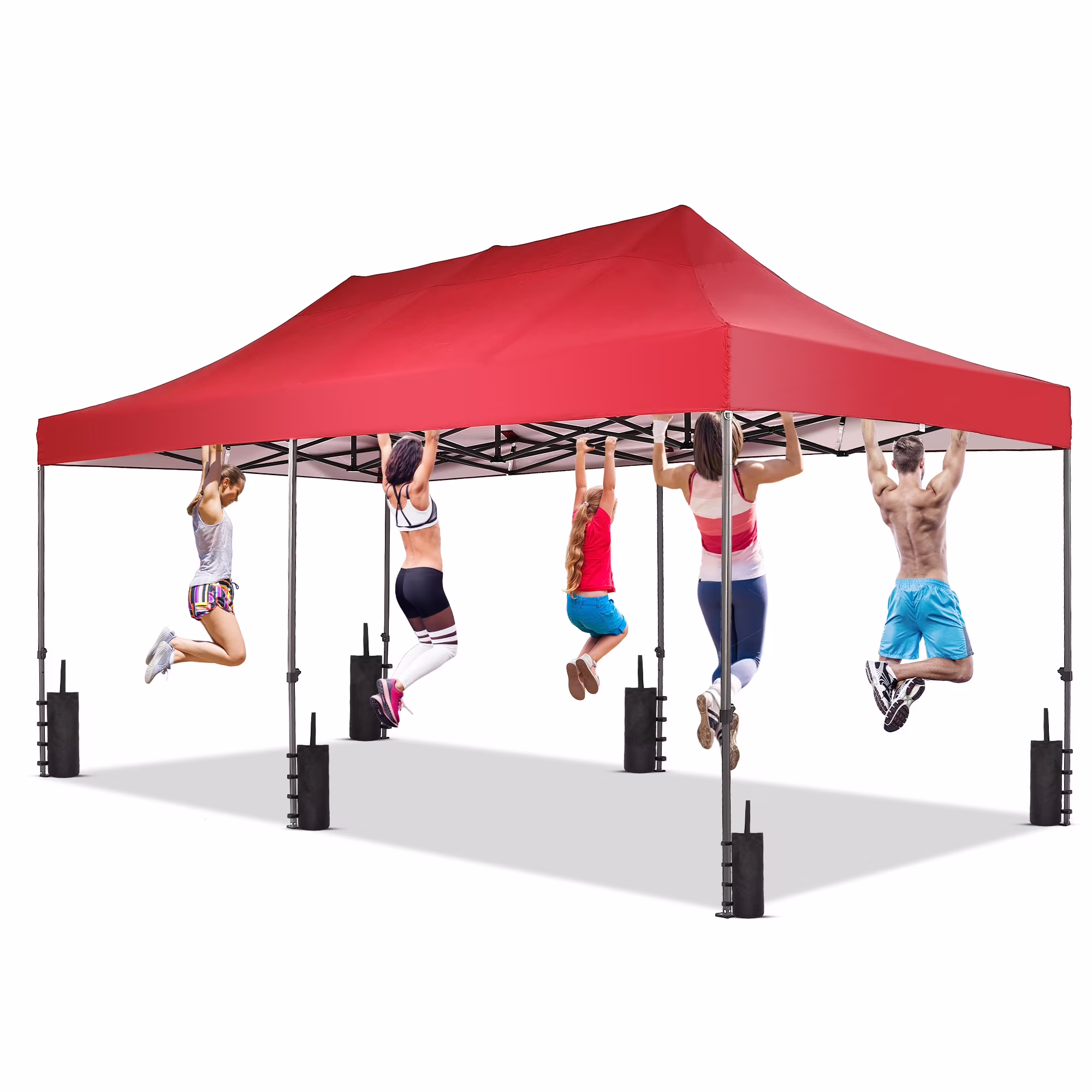 10x20 Heavy Duty Pop up Canopy Tent with Weighted Sandbags,Outdoor Shade Instant Folding Event Gazebo with Wheeled Bags,White(White/Sandbags) - Image 3