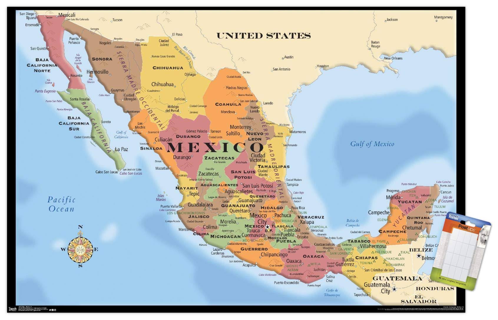 Map - Mexico Poster