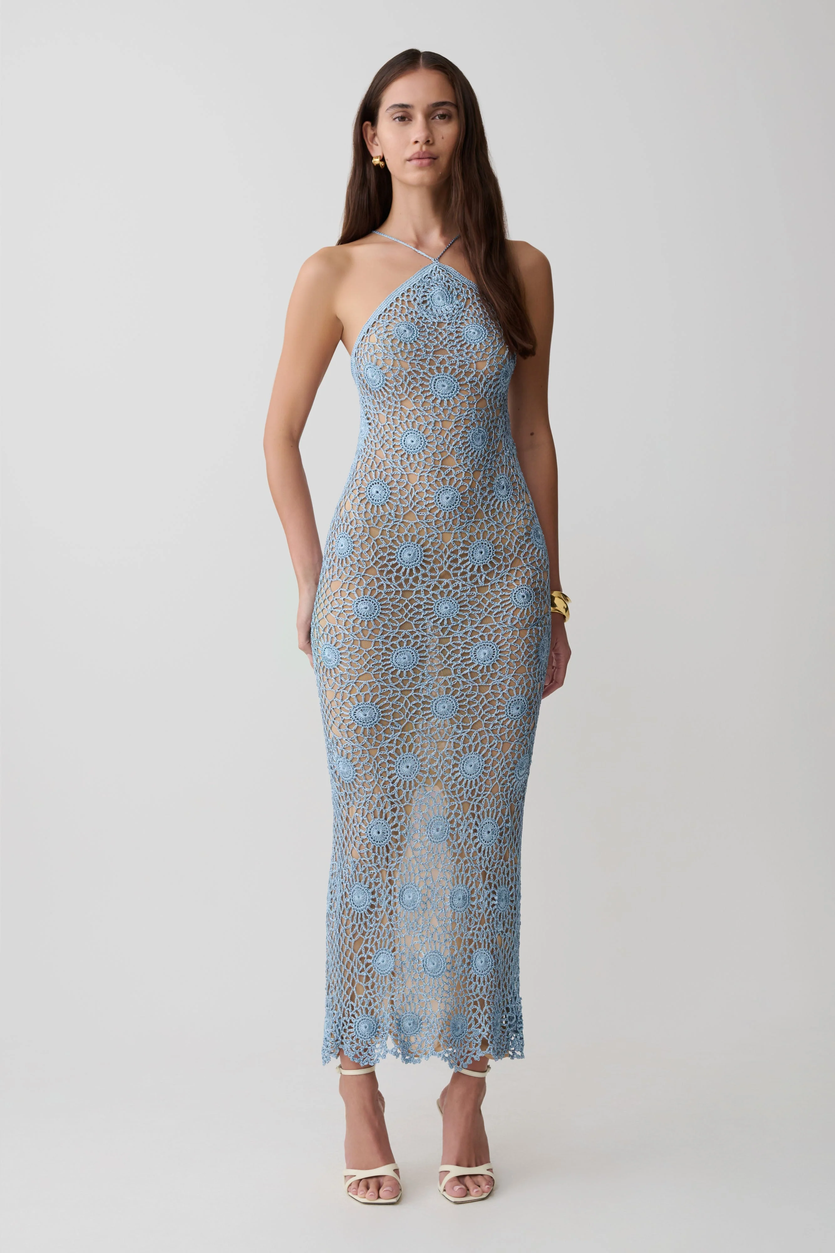 Sam Halter Hand Crochet Maxi Dress - Periwinkle
