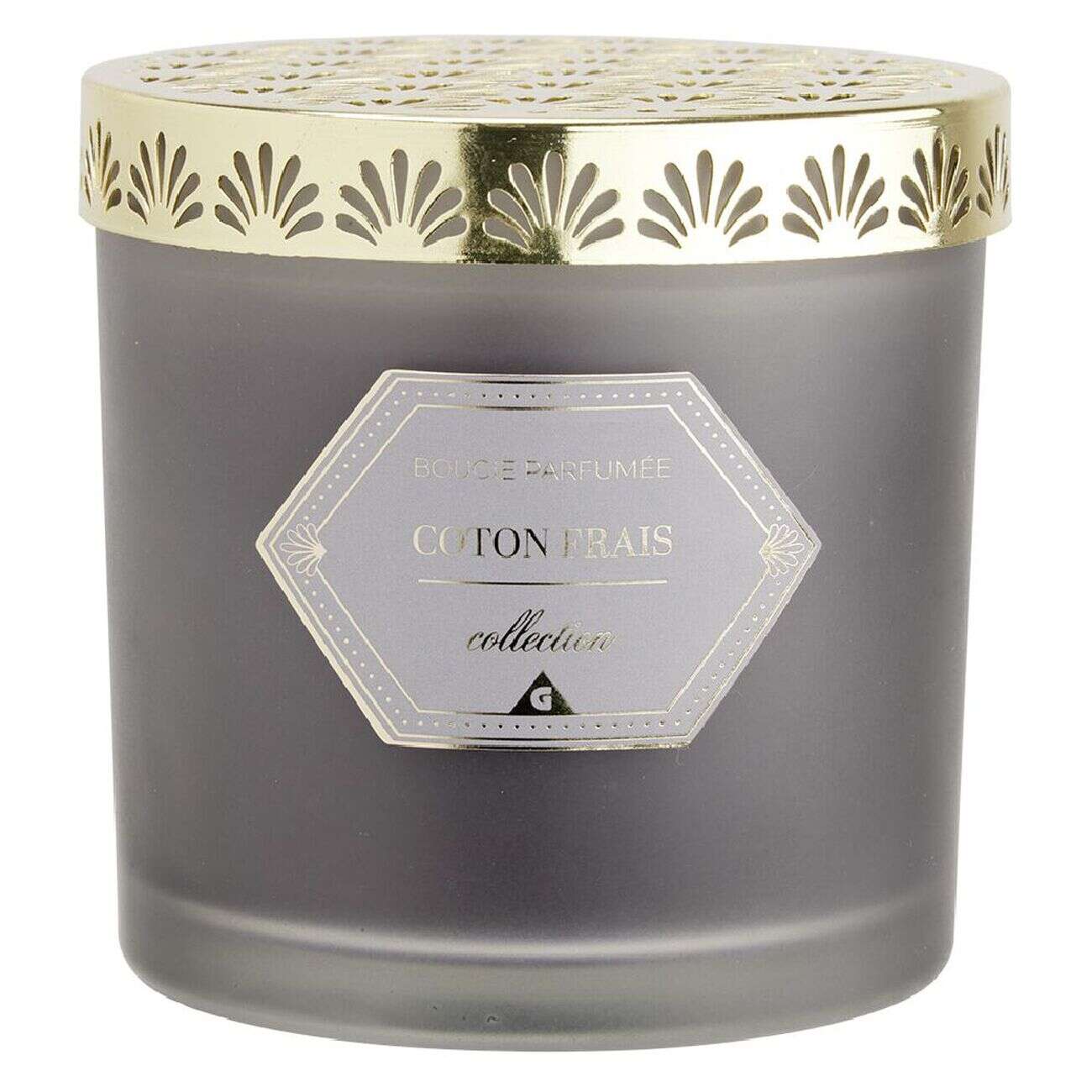 Bougie chic top métal grise Ø10 cm