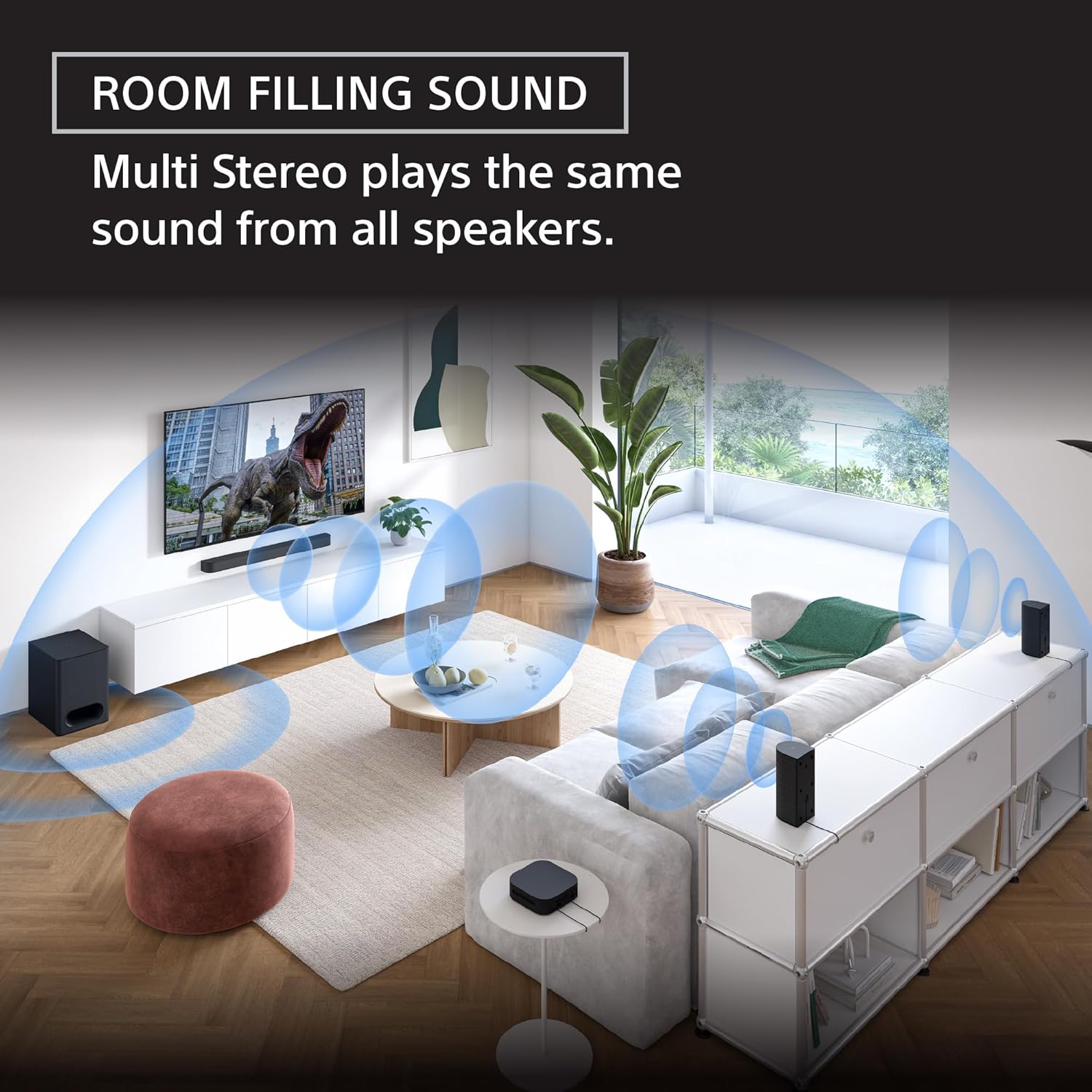 Sony BRAVIA Theater System 6  5.1ch Home Theater System Sound bar with subwoofer and Rear Speakers  Surround Sound by Dolby Atmos/DTS:X Compatible HT-S60