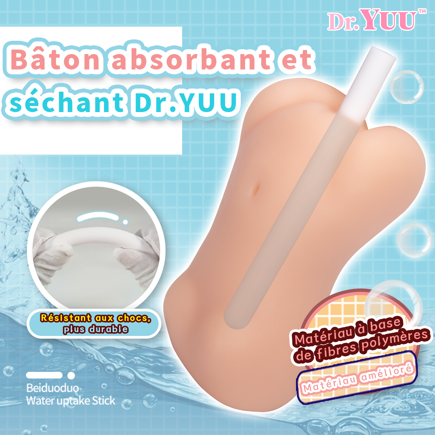 Dr.YUU Bâton de séchage absorbant incassable 16.5cm