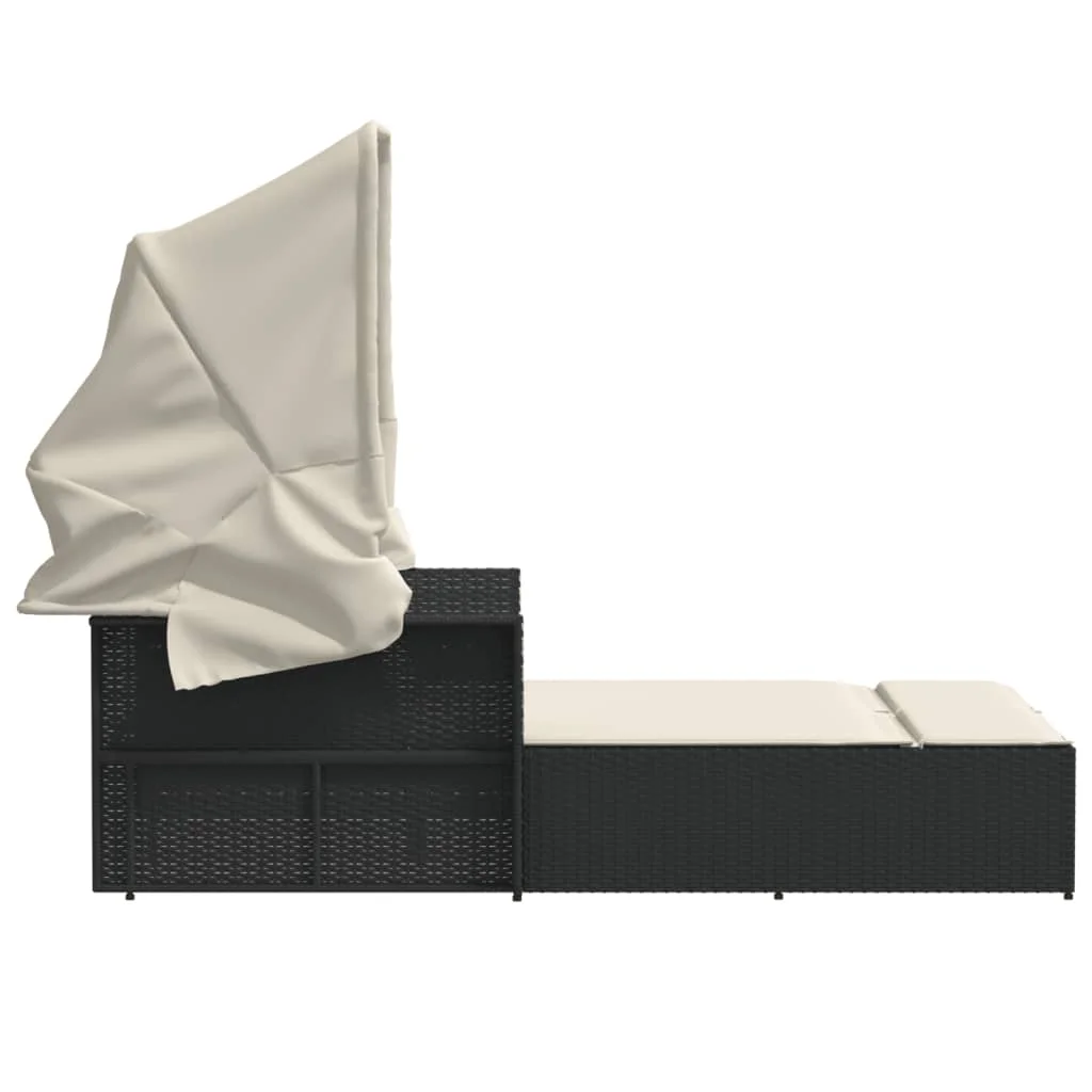 Powder Coated Steel Removable Canopy and Cushions Double Sun Lounger, Beige(1 pcs/Beige) - Image 7