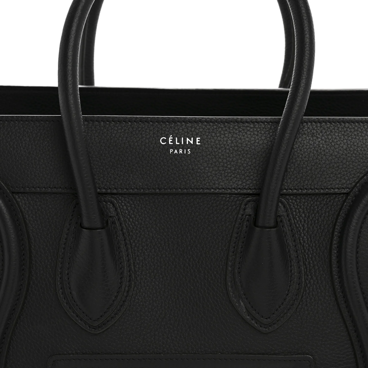 Drummed Calfskin Micro Luggage Black