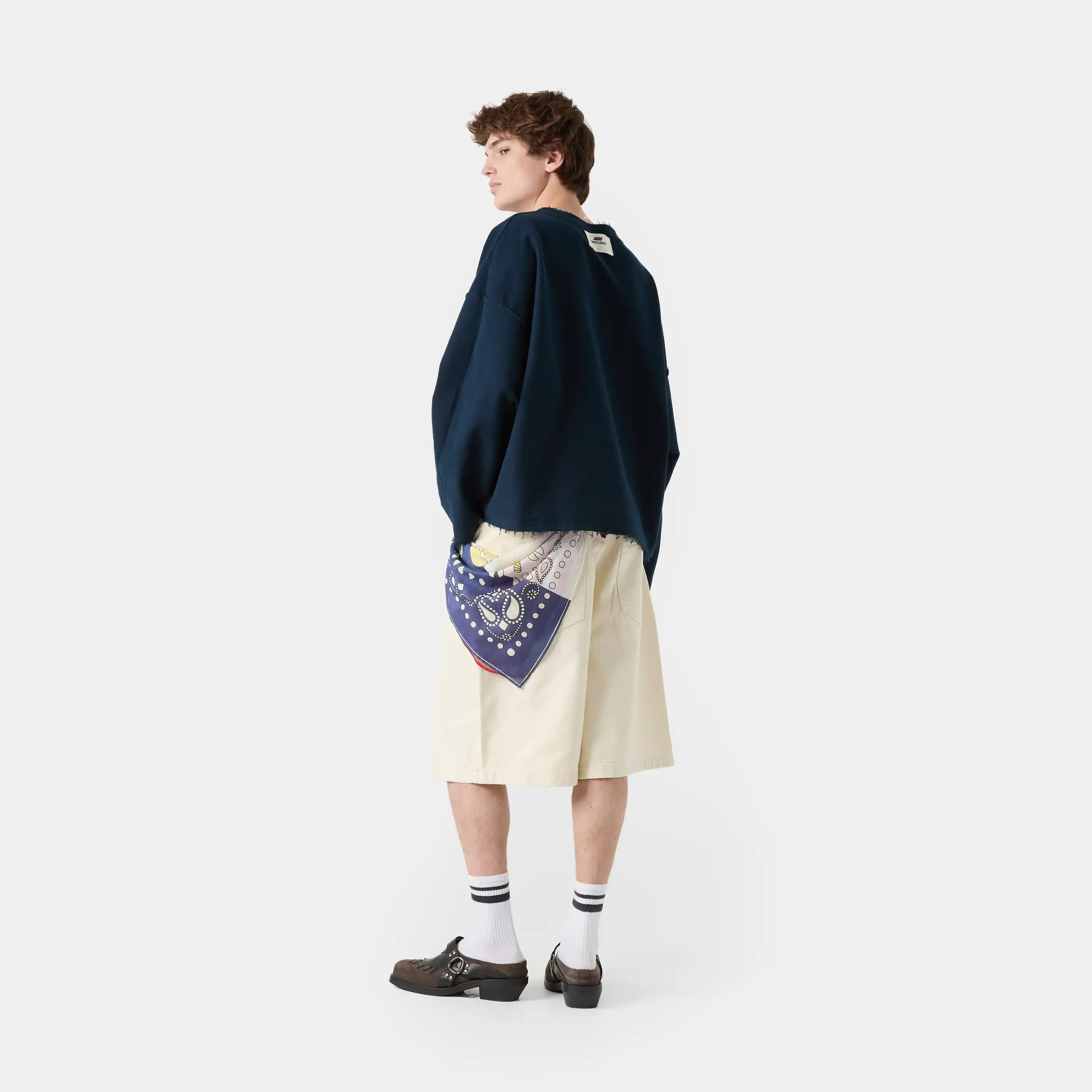 Suty Navy Reverse Crewneck