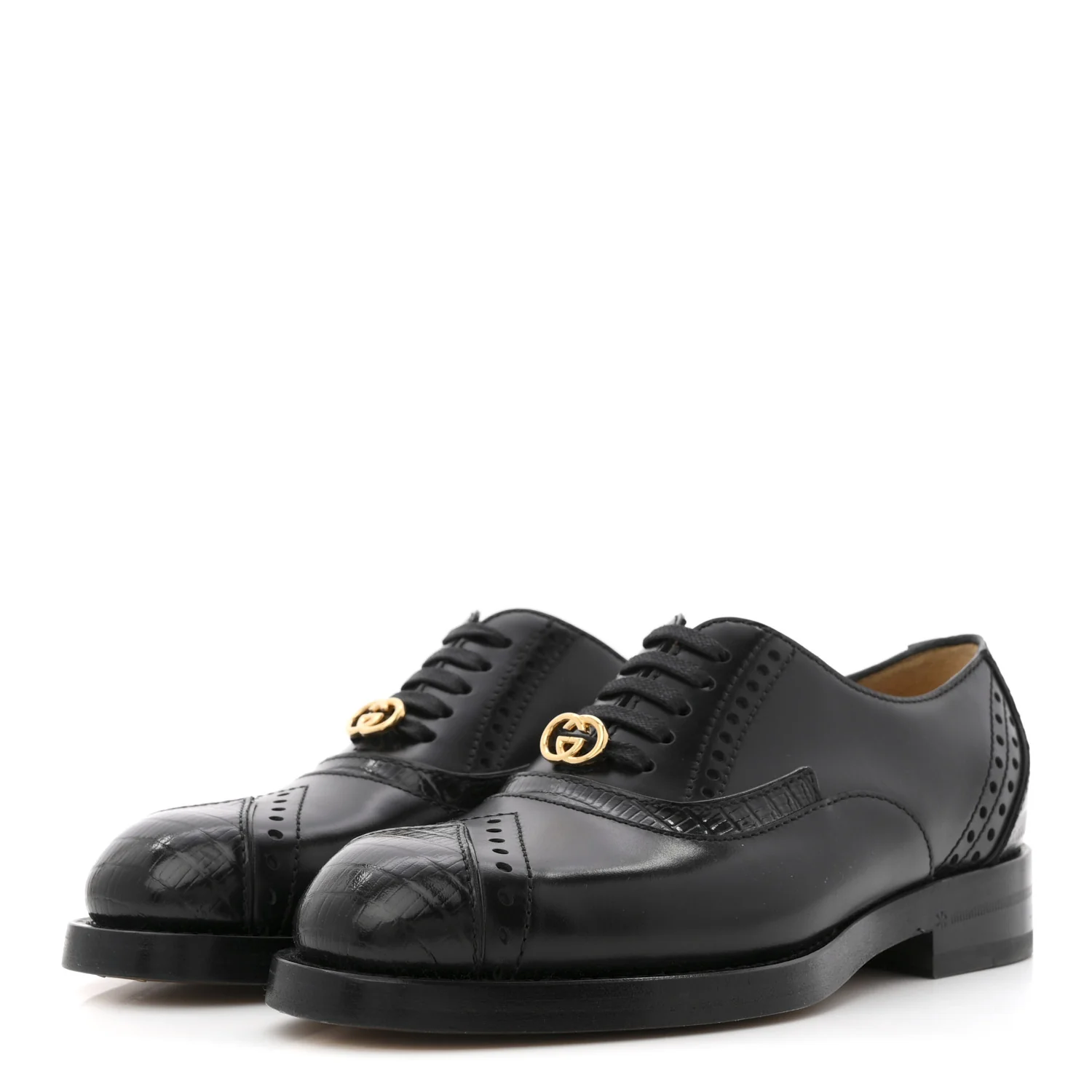 Glossy Calfskin Tejus Womens Lace Up Loafers 35 Black