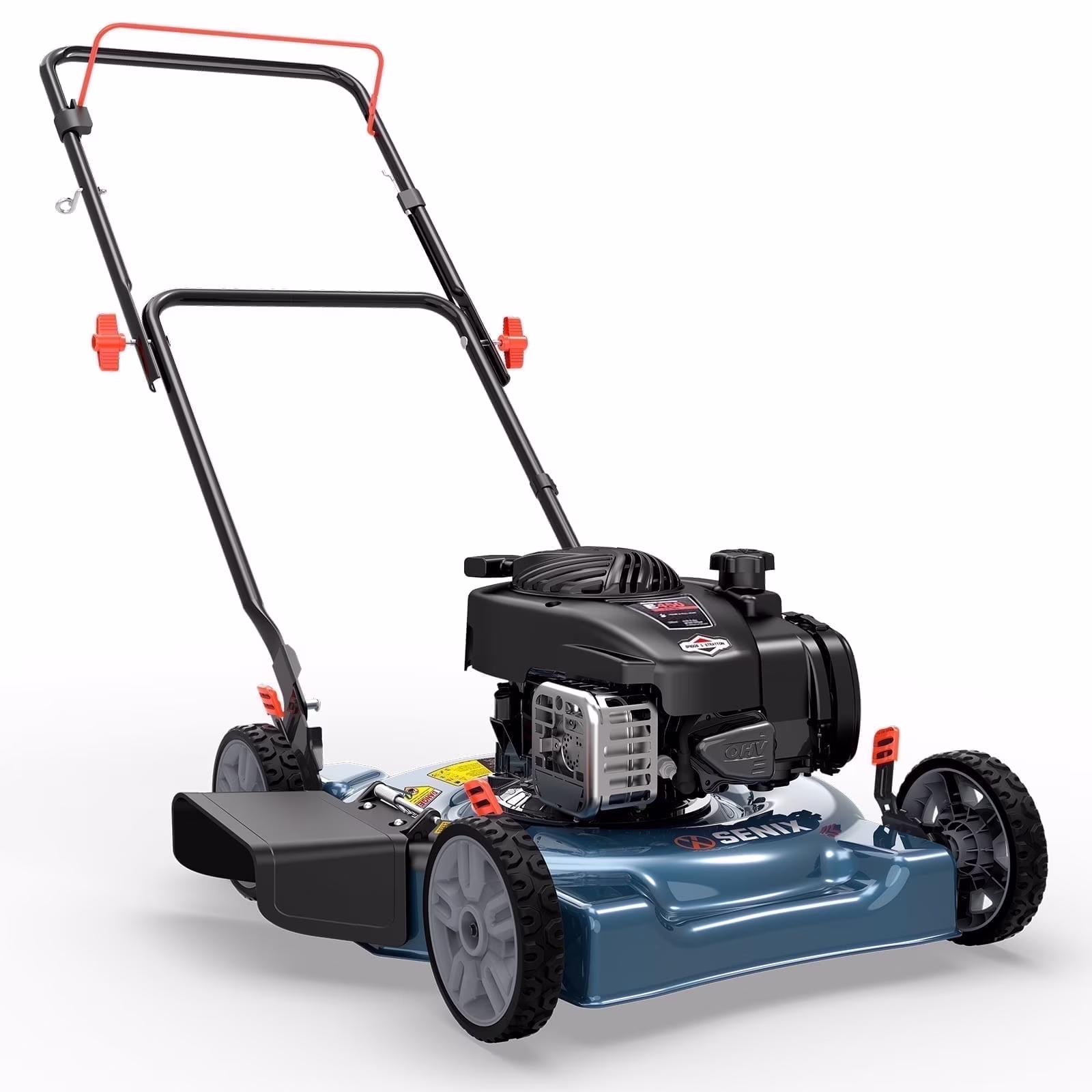 Gas Lawn Mower 20in Cutting Blade 21in Cutting Deck, 125 cc 4-Cycle Made in USA Engine Push Mower, Side Discharge, 5-Position Height Adjustment, LSPG-L3(20in)