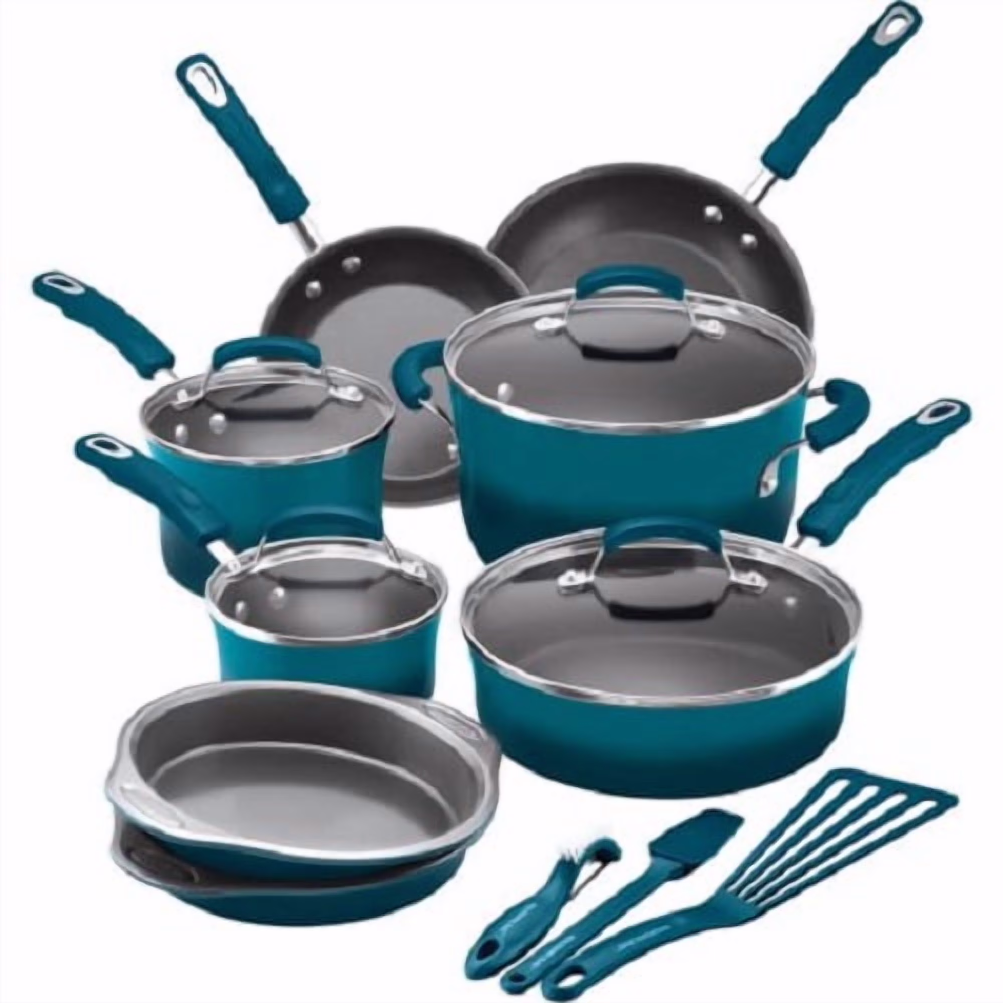 15-Piece Nonstick Pots and Pans Set/Cookware Set, Marine Blue(Marine Blue)