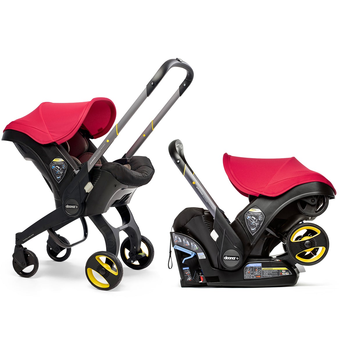 Poussette avec siège auto pour bébé et base LATCH – Édition Minuit | Transformation voiture en poussette en quelques secondes, homologuée pour le transport aérien, sac de rangement inclus