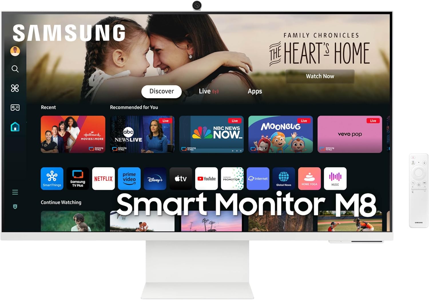 SAMSUNG 32-Inch M8 (M80D) Series 4K UHD Smart Monitor with Streaming TV  Speakers  HDR10+  AI Upscaling  USB-C  Ergonomic Stand  SlimFit Camera  Gaming Hub  LS32DM801UNXZA  2024