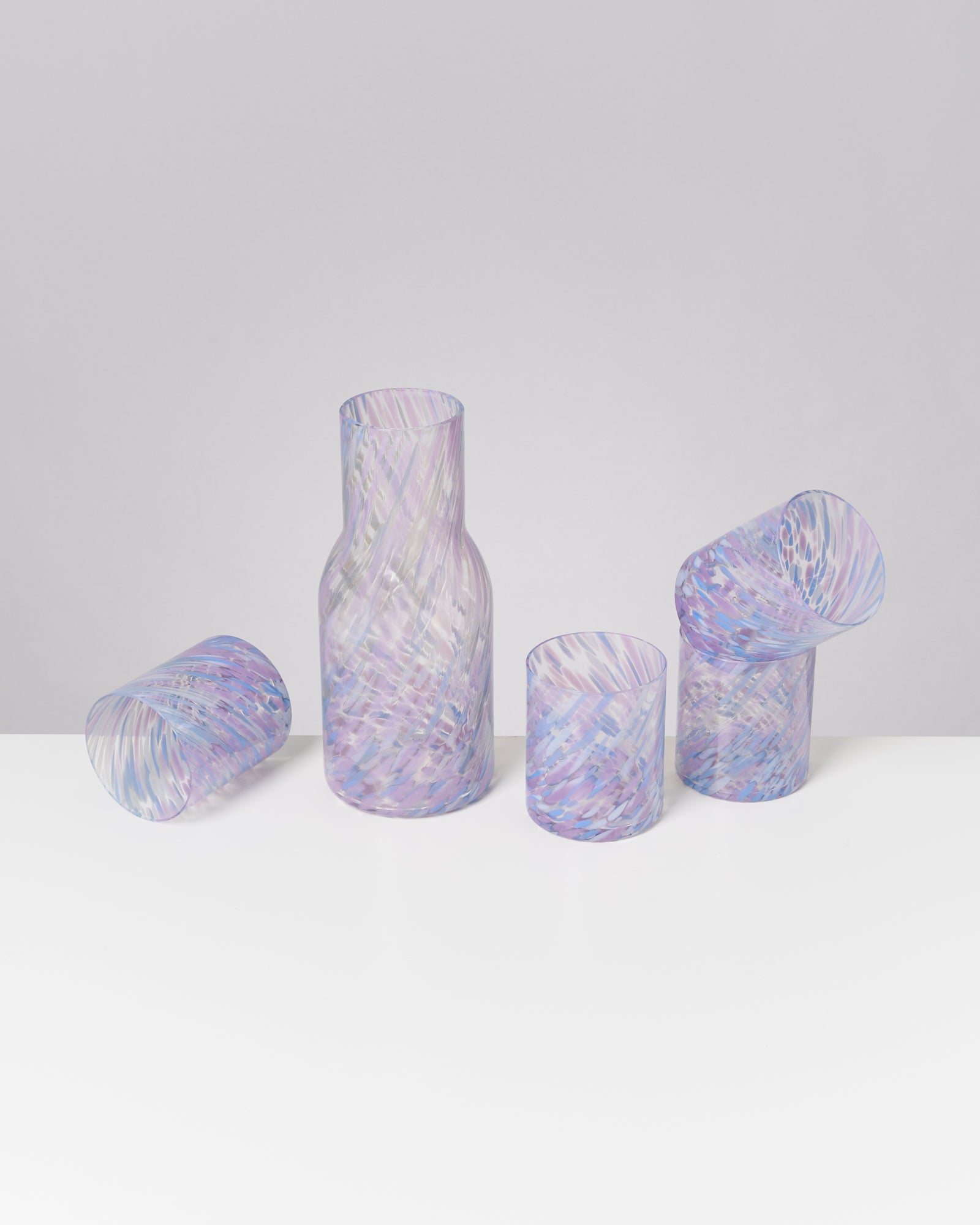 JOIA - LARGE GLASS DROPS BLUE PURPLE SET OF 5