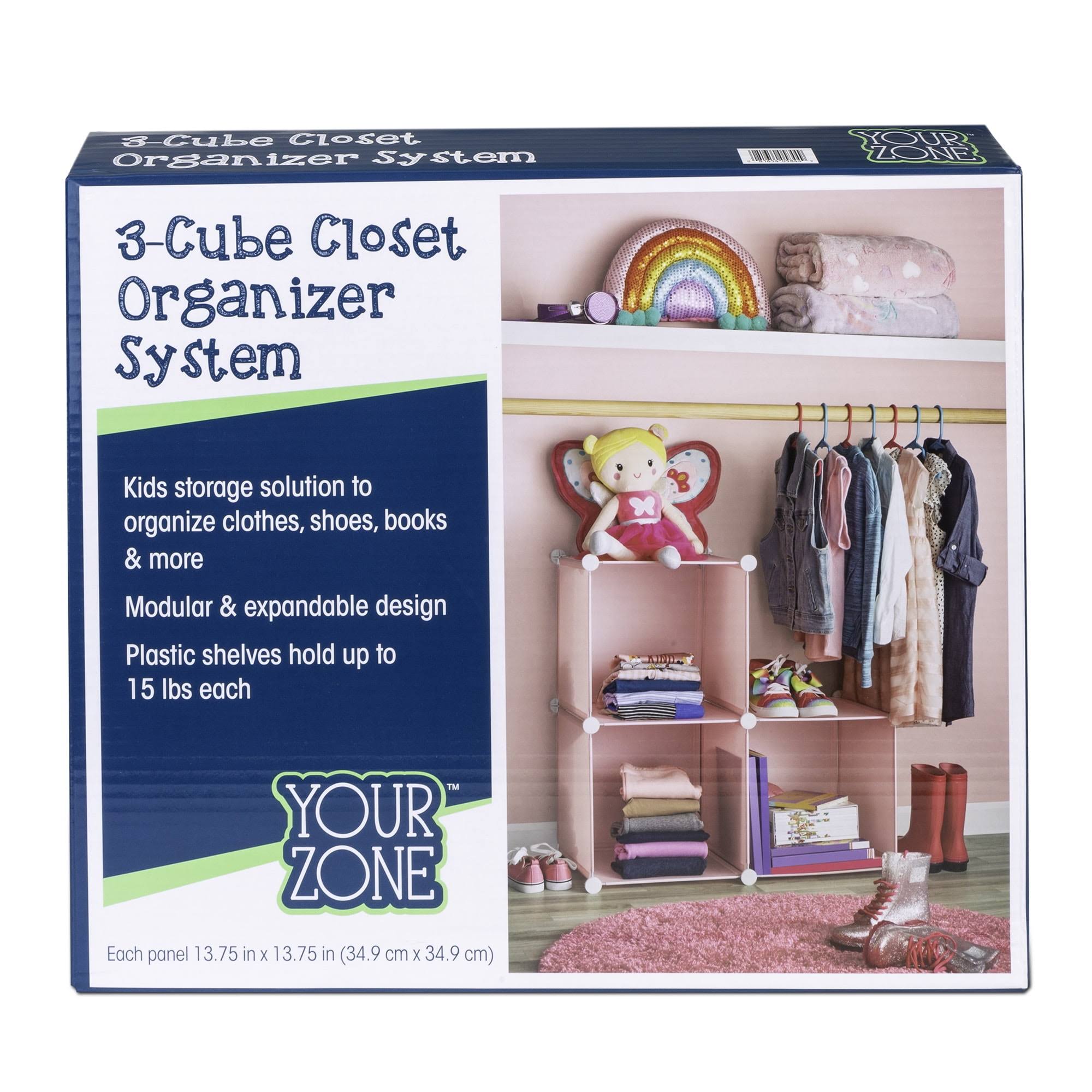 Your Zone Kids' 3 Cube Closet Organizer - Pink - 3 ct