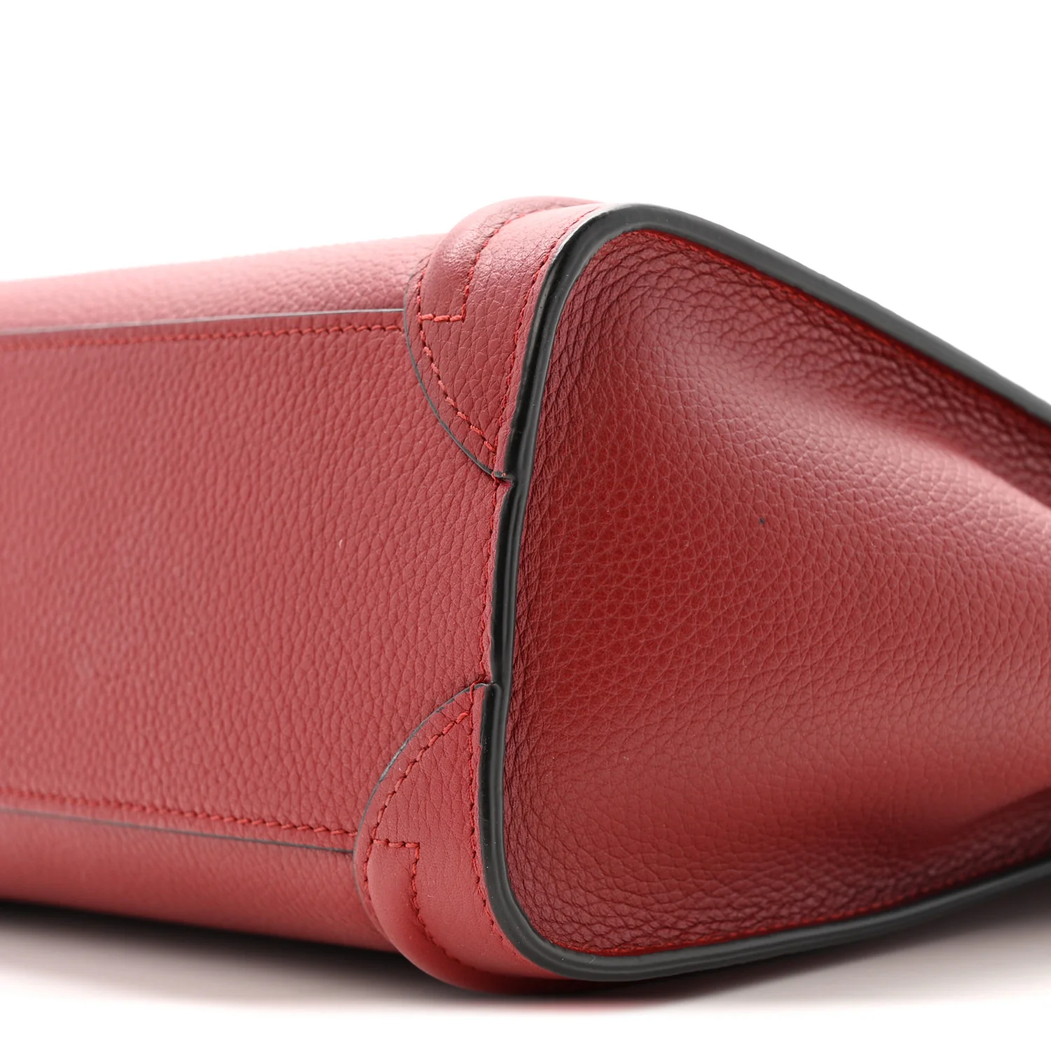 Drummed Calfskin Nano Luggage Merlot