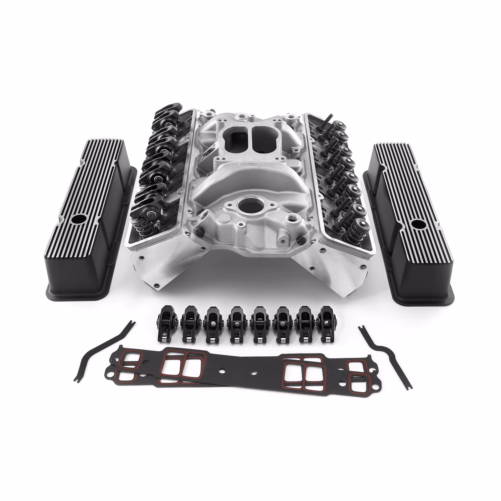 1 435 004 Compatible with Chevy SBC 350 Straight Cylinder Head Top End Engine Combo Kit [Hydraulic Flat Tappet]