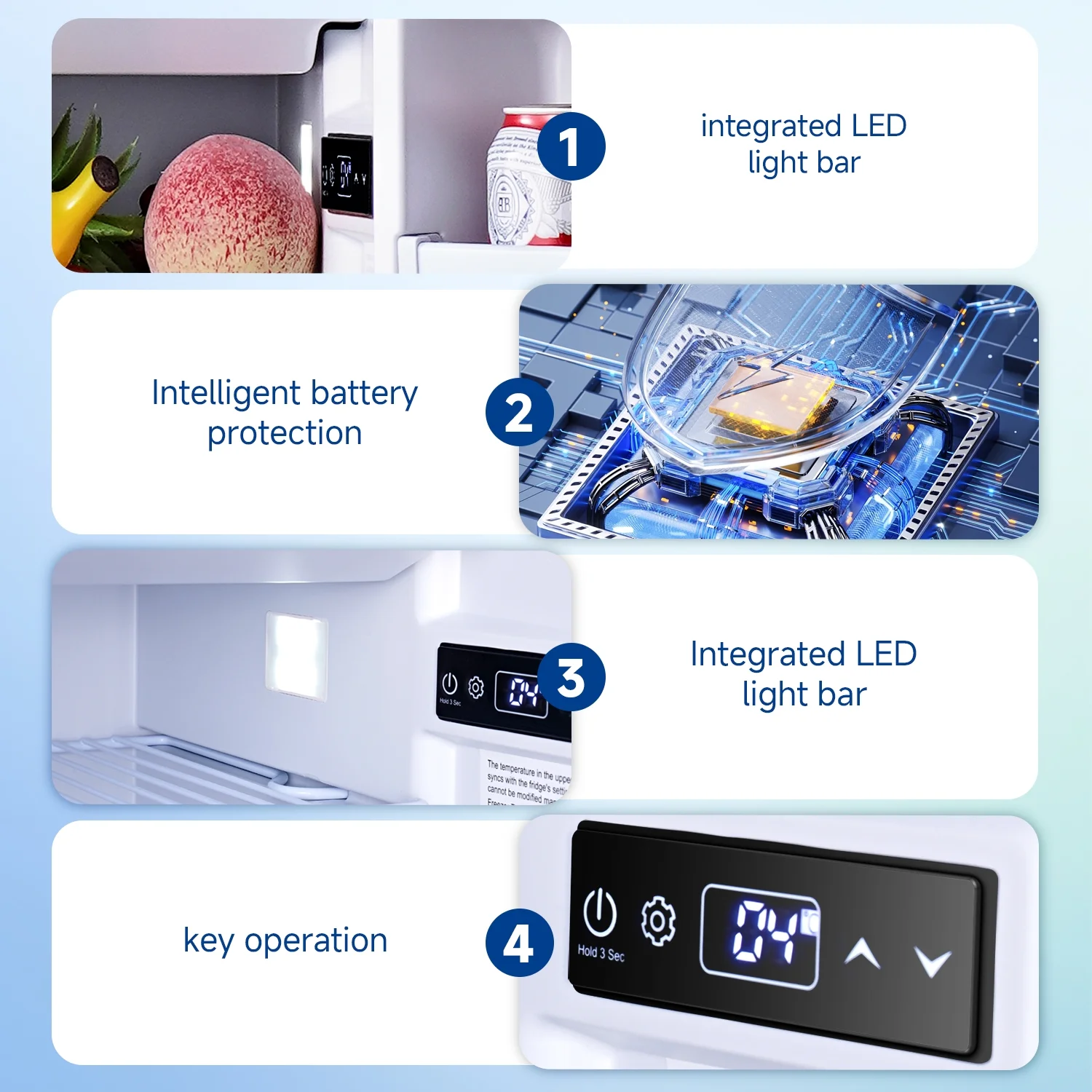 12v Fridge RV Refrigerator, 116.2Qt(110L) Portable Car Refrigerator Dual Zone Cooling Freezing, for Bedroom, Truck, Office, Outdoor, Black(116.2Qt(110L)) - Image 6