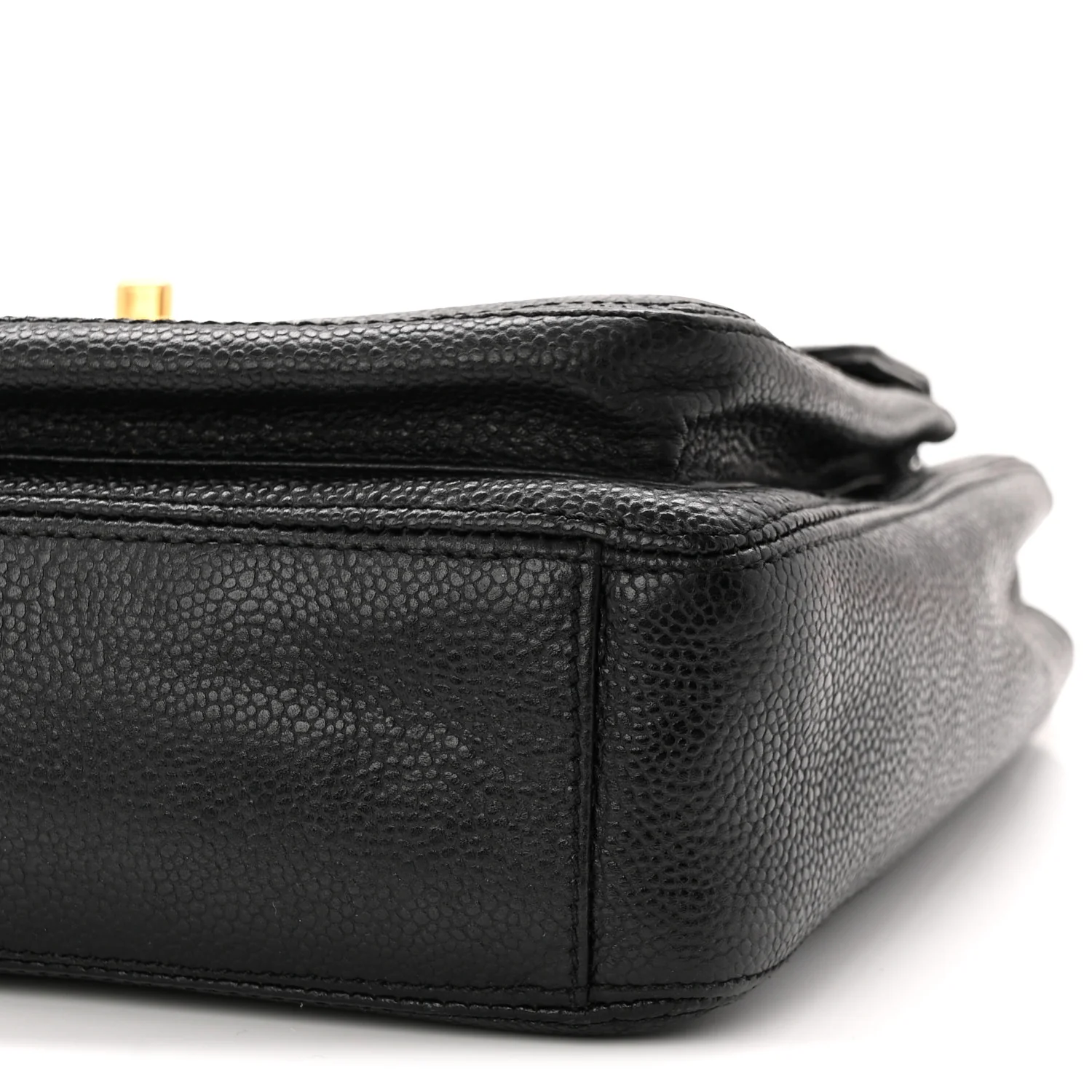 Caviar Flap Shoulder Bag Black