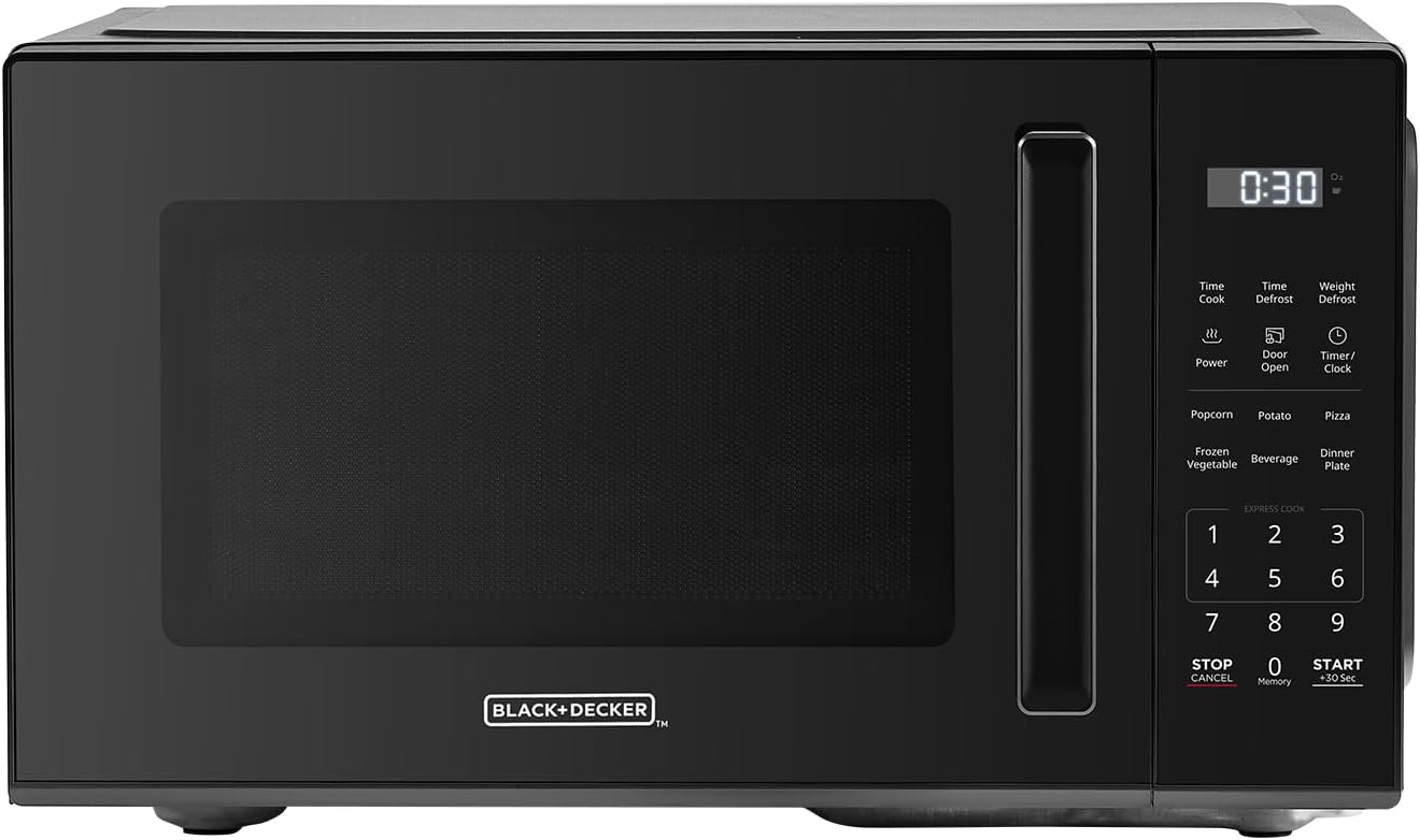 BLACK+DECKER Countertop Microwave Oven, 1.1 Cu.Ft, 1000W, Child Safety, Black