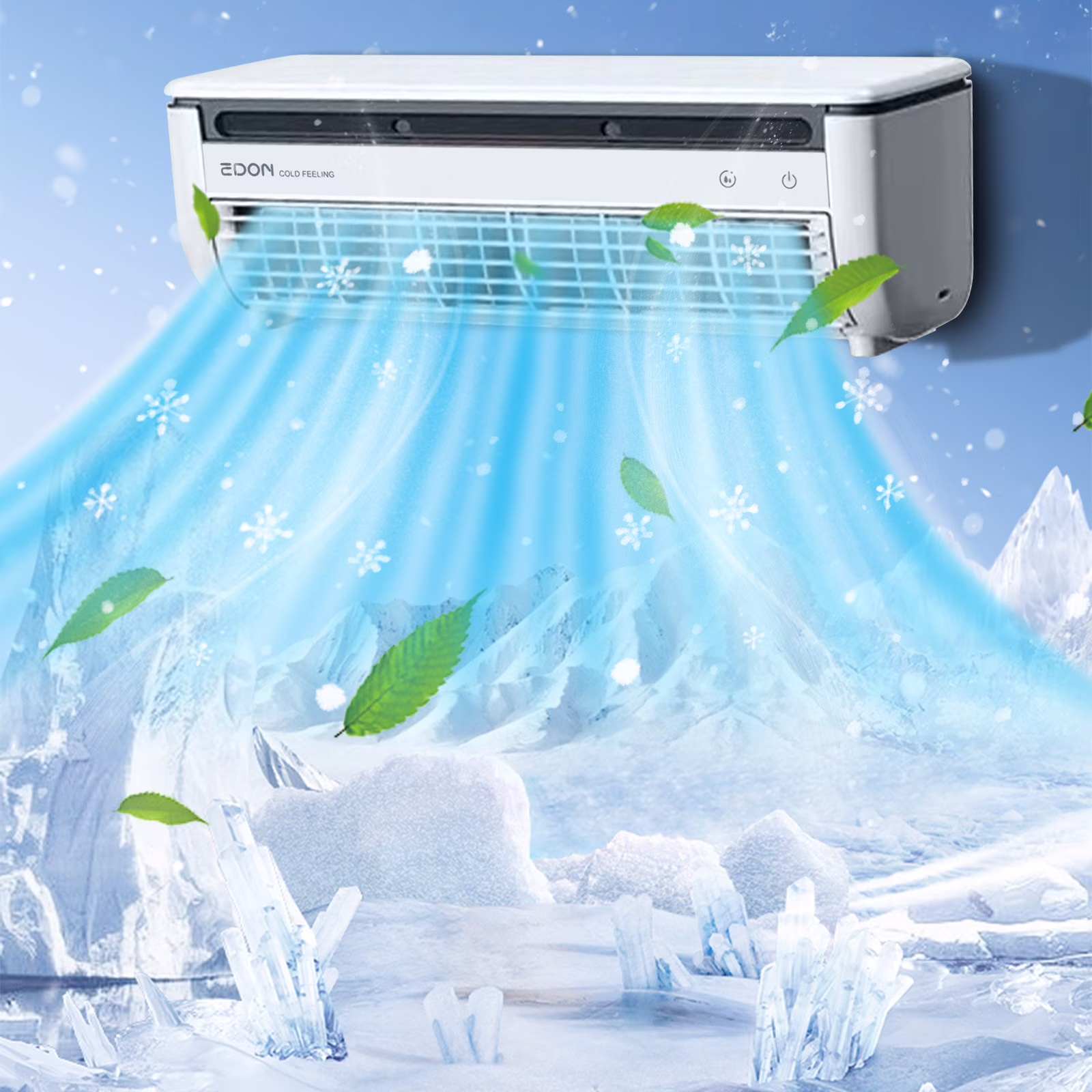 5,000 BTU Wall Mounted Air Conditioner with Remote Control, Digital Display, Cool up to 150 Sq. Ft., Perfect for Small Bedroom, Living Room, Home Office, White(White)