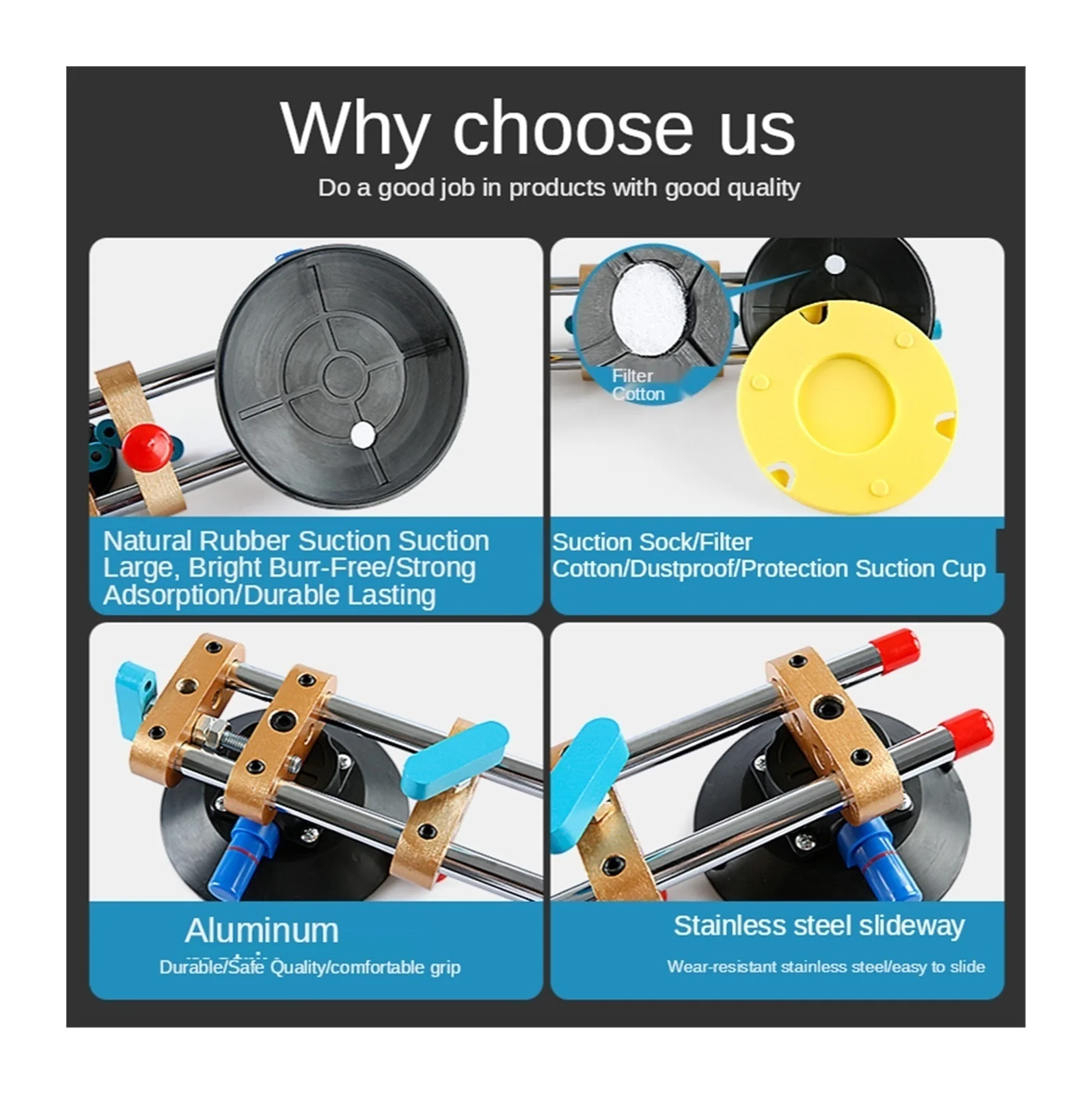 Stone Countertop Tensioner, Marble Stone Rock Slab, Tile Joint, Leveling Suction Cup, Strong Seamless Joint