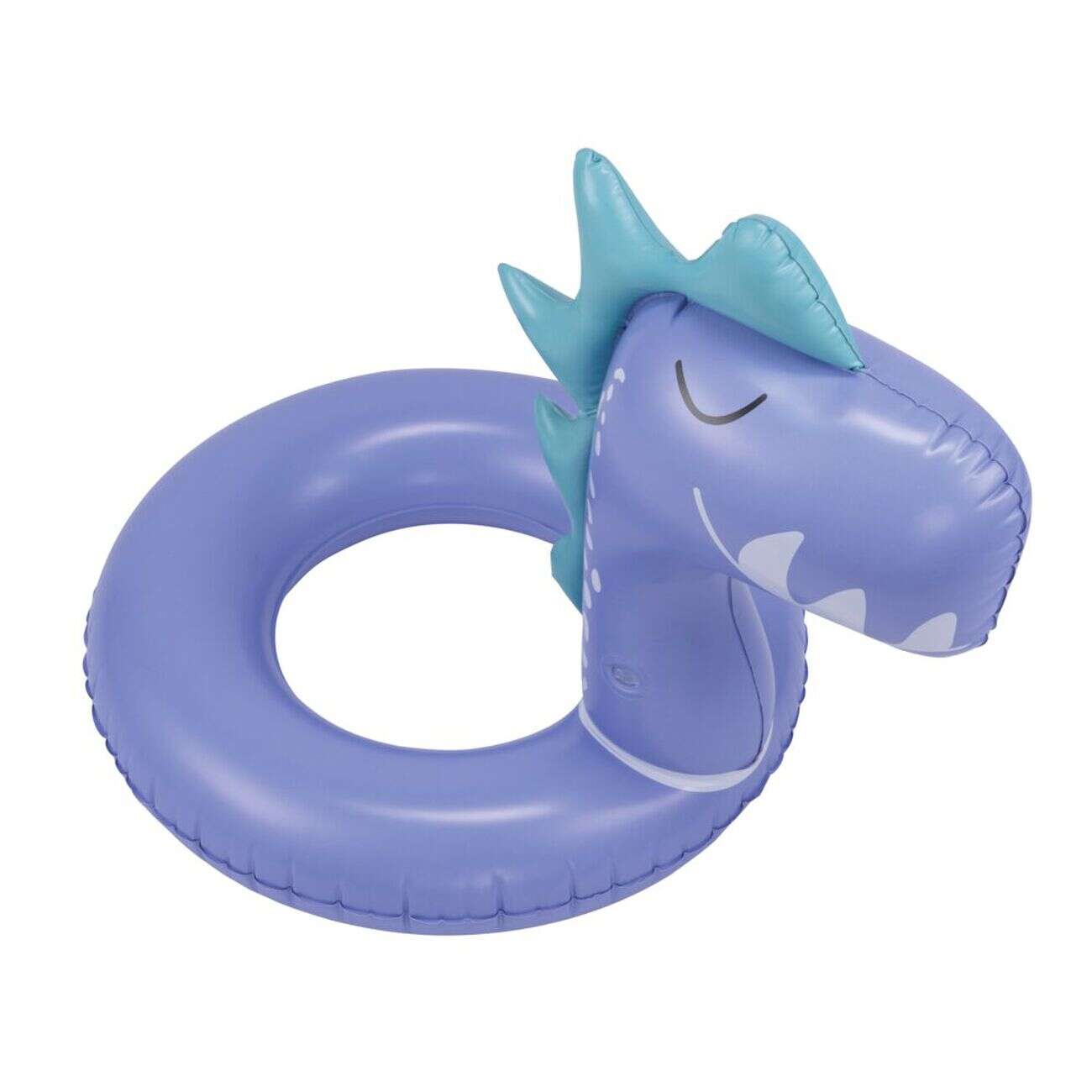 Bouée ronde enfant tête dinosaure plastique bleu Ø60cm