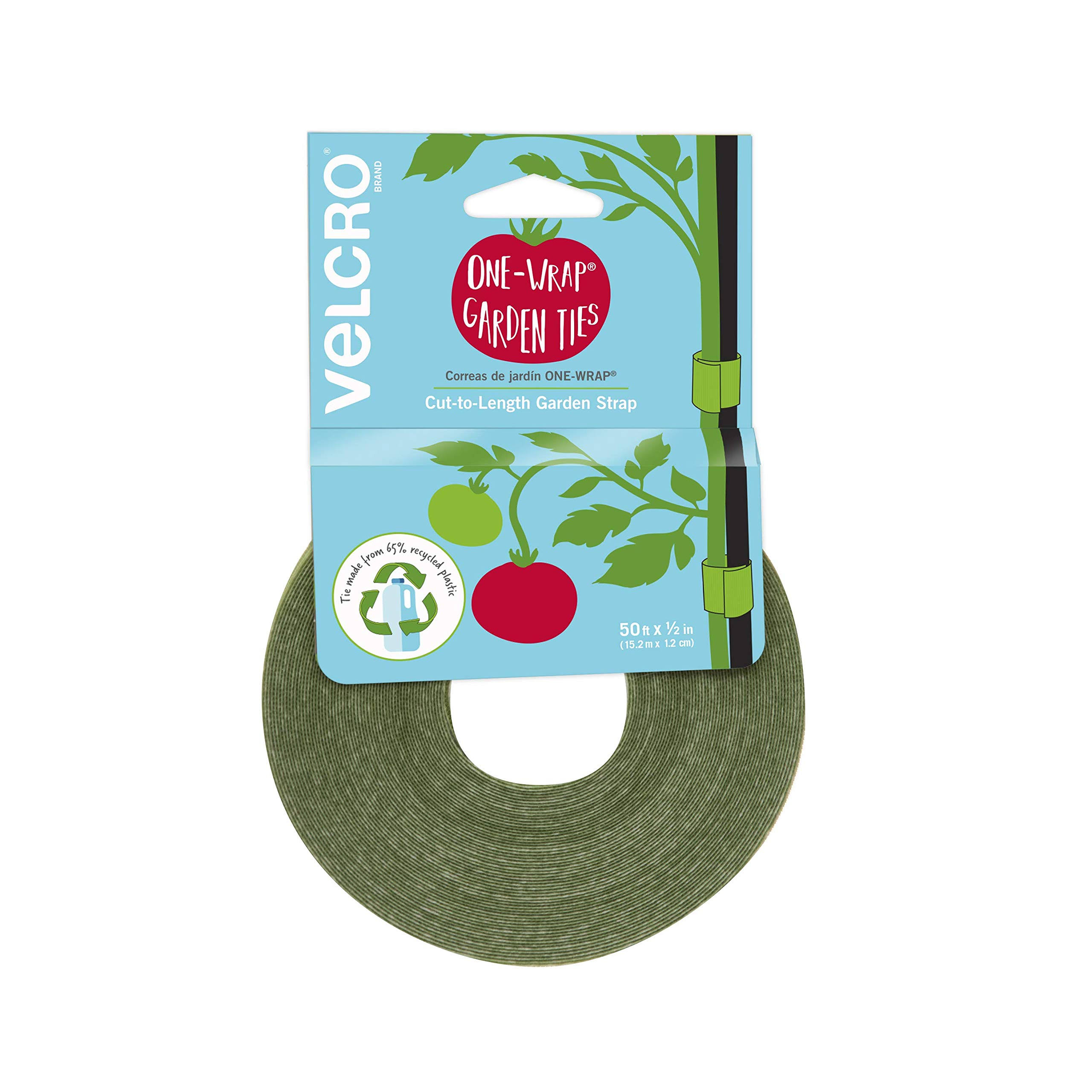 Velcro Green Garden Ties - 50 ft x 0.5 in