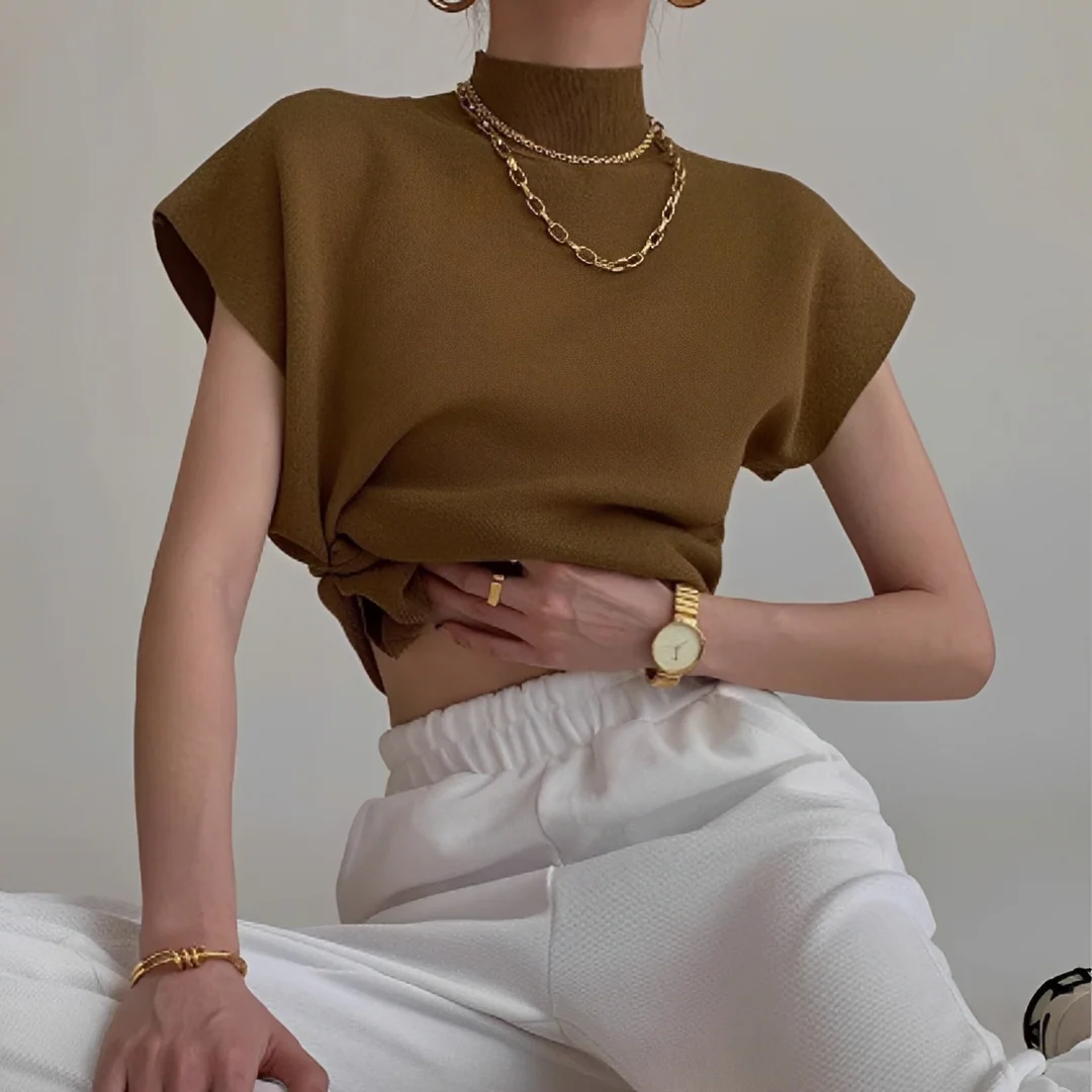 Lesley - T-shirt col roulé douillet