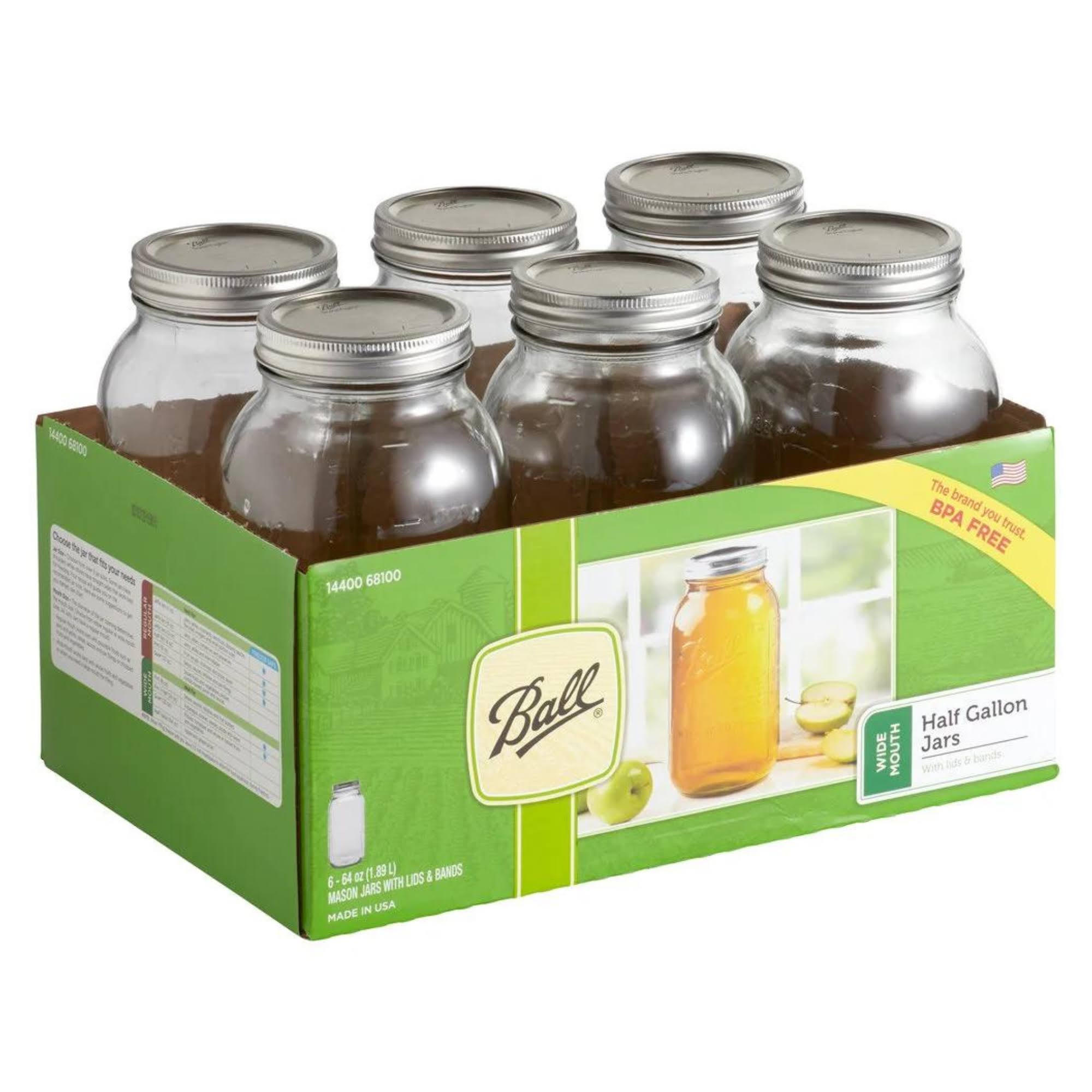 Ball Mason Jars, Wide Mouth, Pint - 12 jars