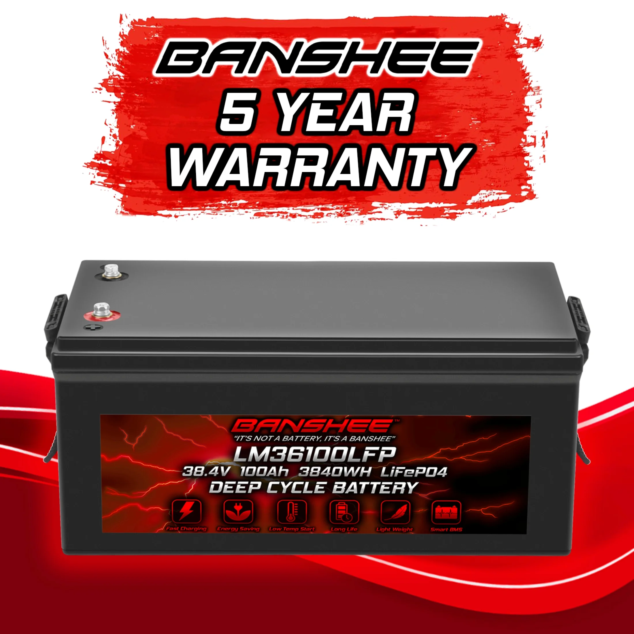Banshee 36V 100ah LiFePO4 Lithium Battery for 36V/72V Electric Outboard Motor